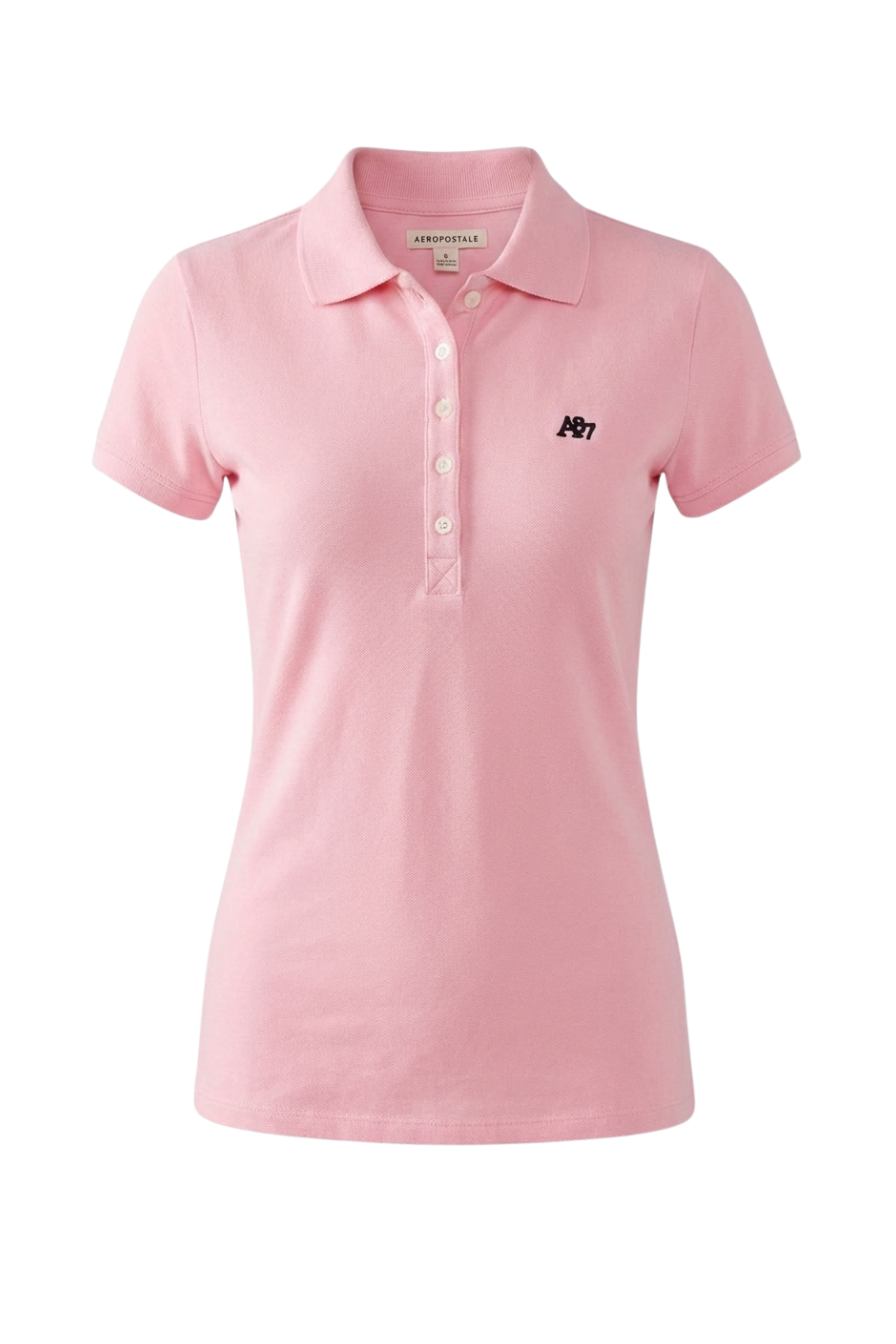 Polo Rosado Claro Para Mujer Aeropostale Solid Polo Primrose Pink 4164