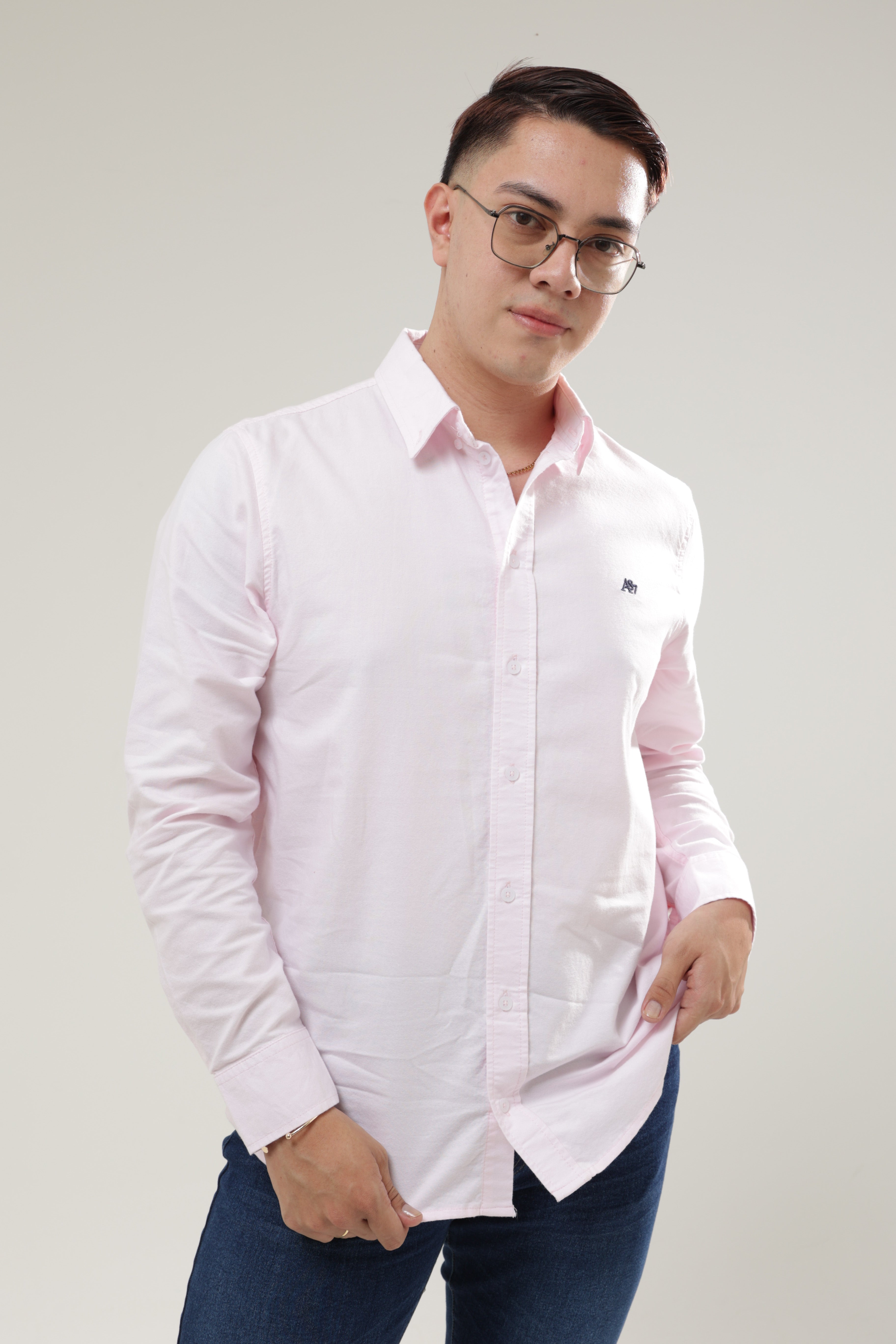 Camisa Rosada Para Hombre Aero Guys Ls Woven Shirts Sea Pink