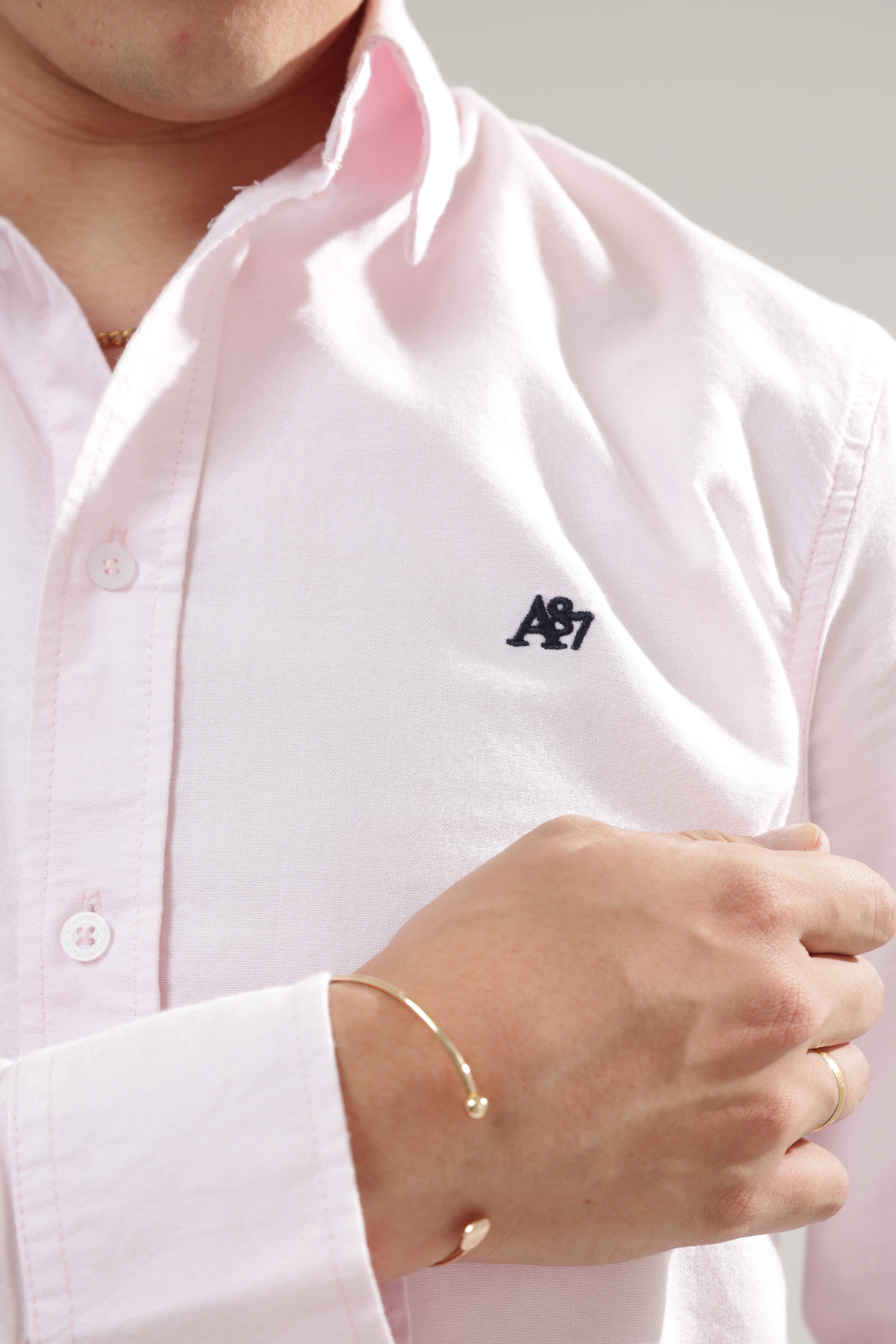 Camisa Rosada Para Hombre Aero Guys Ls Woven Shirts Sea Pink