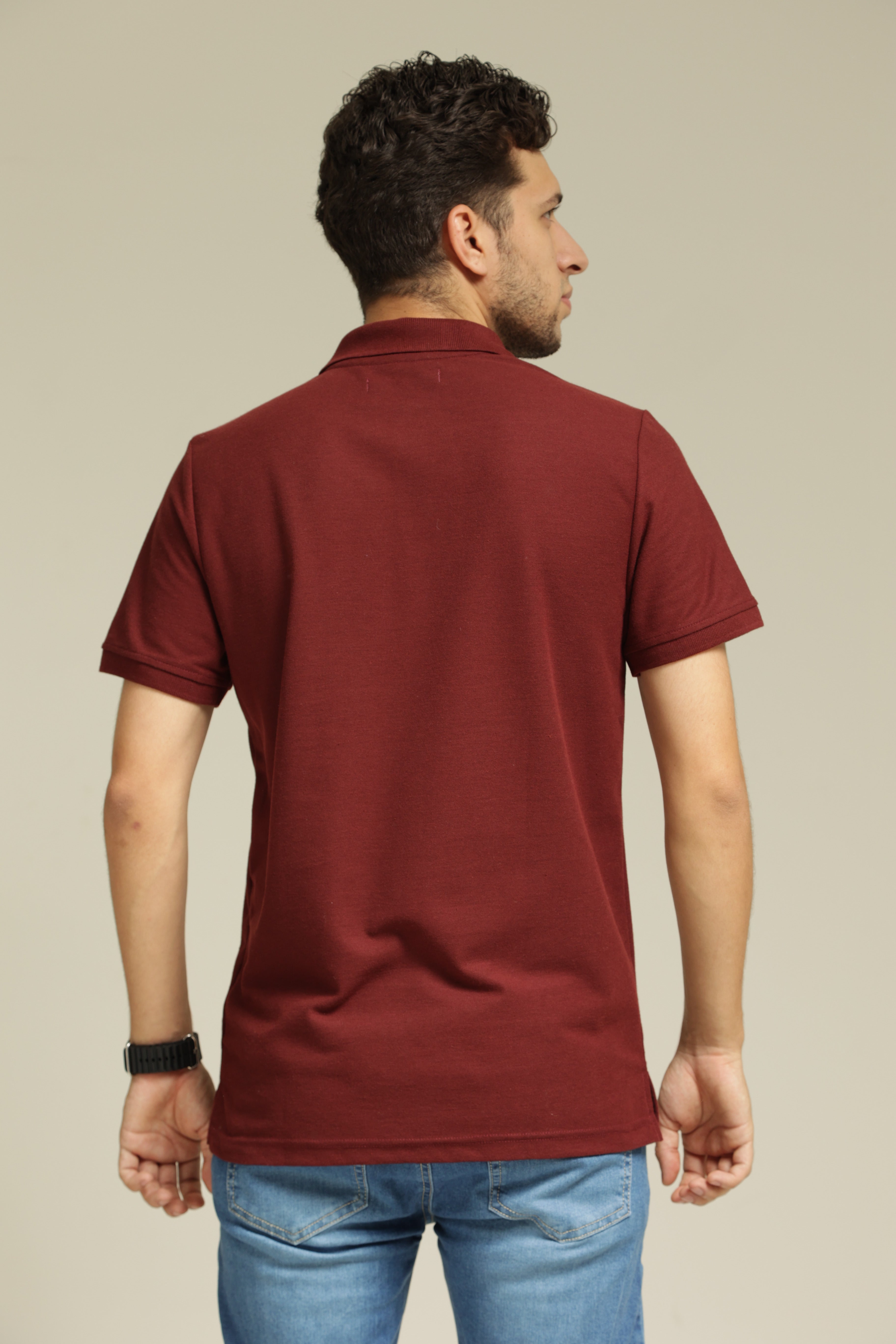 Polo Para Hombre Aero Guys Ss Solid Polo Earth Red White Logo