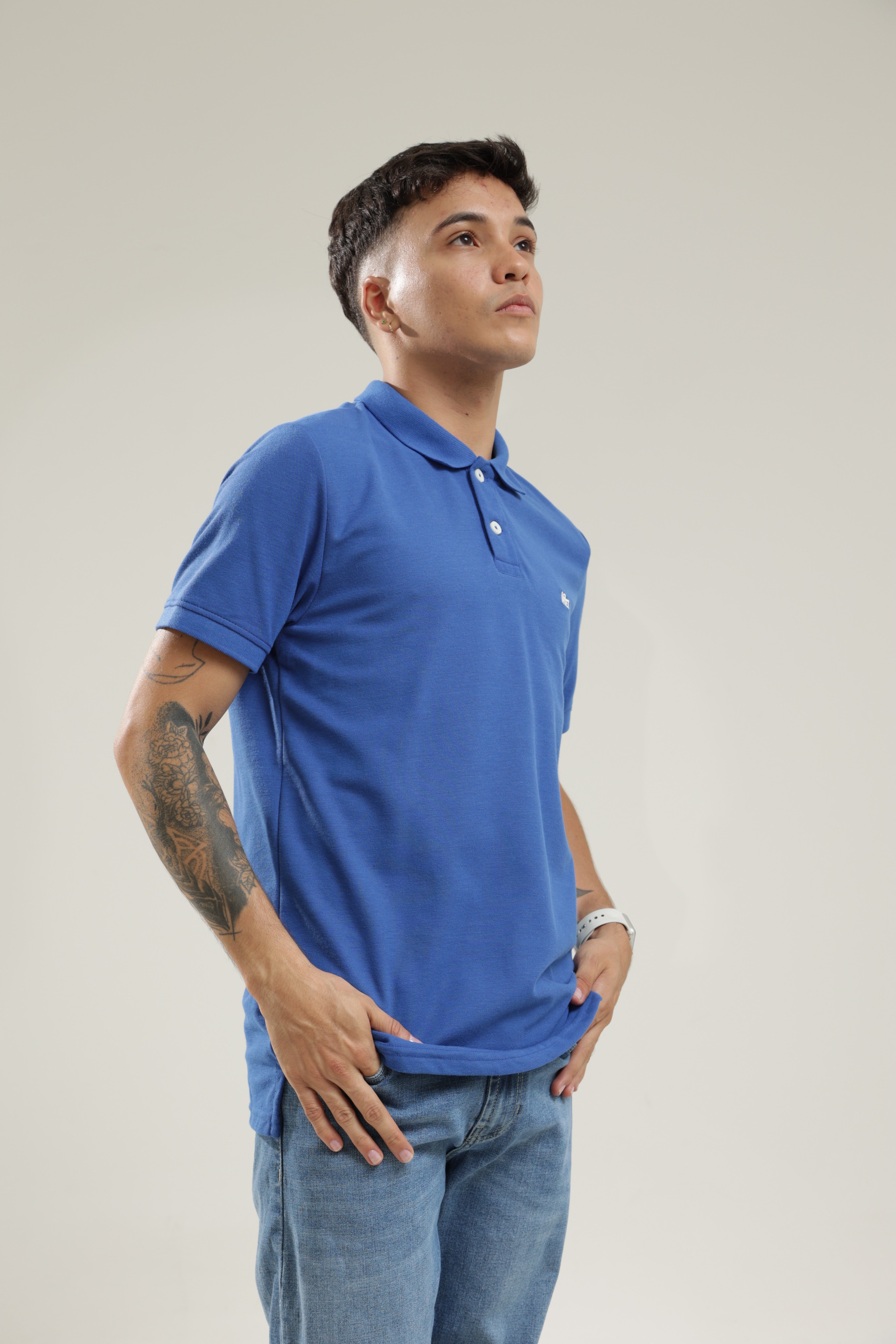 Polo Para Hombre Aero Guys Ss Solid Polo French Blue Logo White