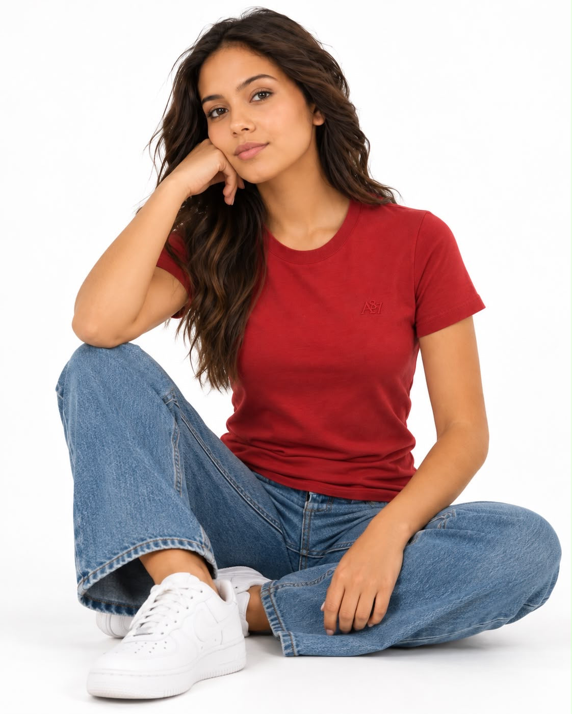 AERO GIRLS SOLID SS TRUE RED