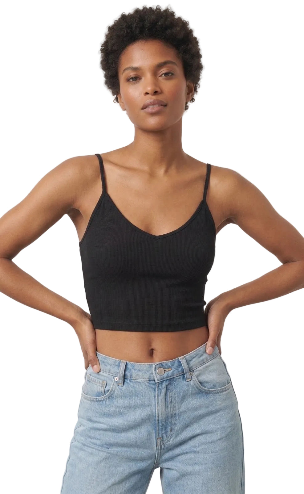 Top Para Mujer Aero Fashion Bare Solid Dark Black 9817