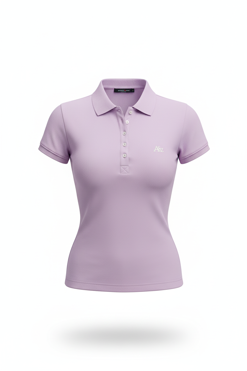 Polo Para Mujer Aero Solid Polo Pastel Lilac White Logo