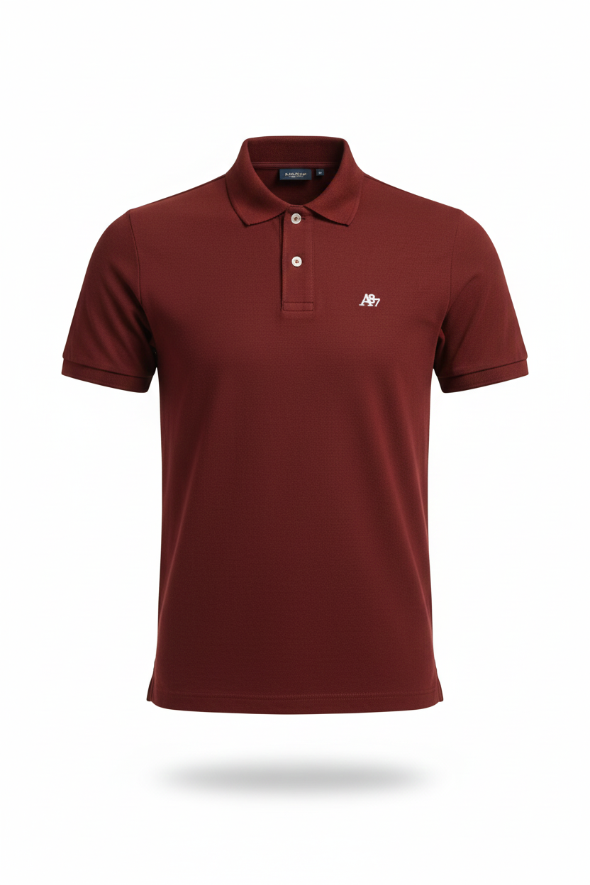 Polo Para Hombre Aero Guys Ss Solid Polo Earth Red White Logo