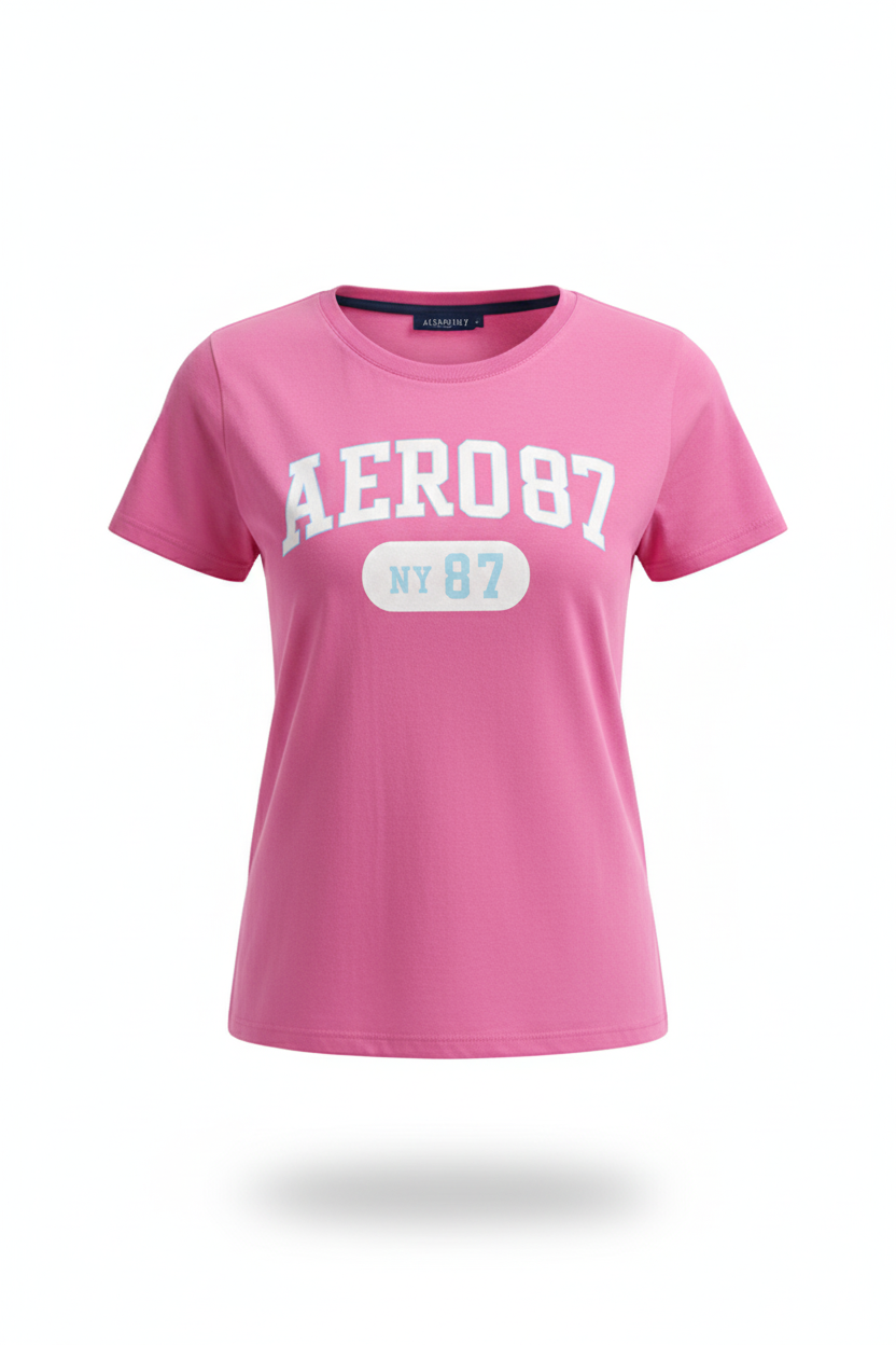 Camiseta Rosada Oscuro Para Mujer Aeropostale Graphic Level 1 Vivid Fucshia 7001