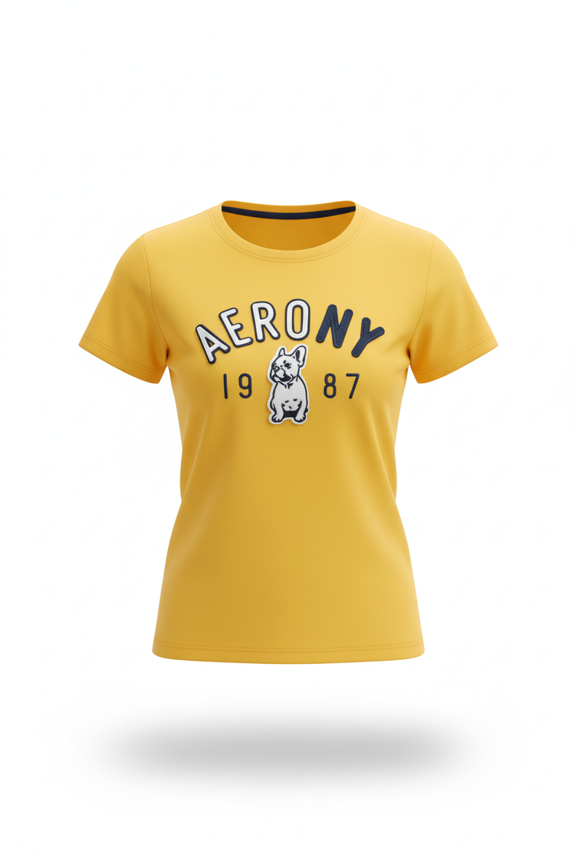 Camiseta Amarilla Oscura Para Mujer Aeropostale Graphic Level 2 Bright Gold 4757