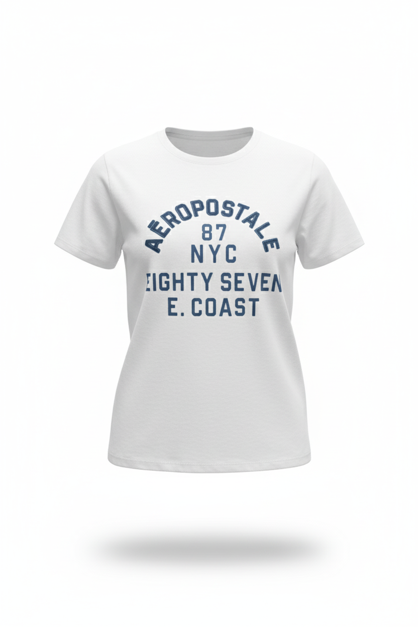 Camiseta Blanca Para Mujer Aeropostale  Graphic Level 2 Birch 3924