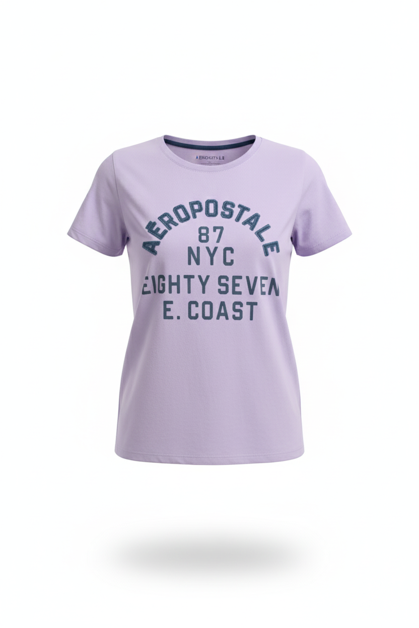 Camiseta Morada Para Mujer Aeropostale  Graphic Level 2 Violet Tulip 3924