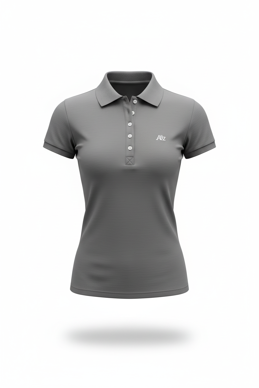 Polo Para Mujer White Logo Aero Solid Polo Tectonic Gray