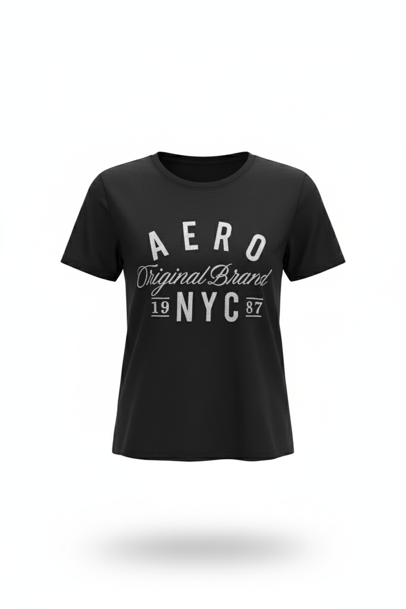Camiseta negra Para Mujer Aeropostale  Graphic Level 1 Dark Black 6453