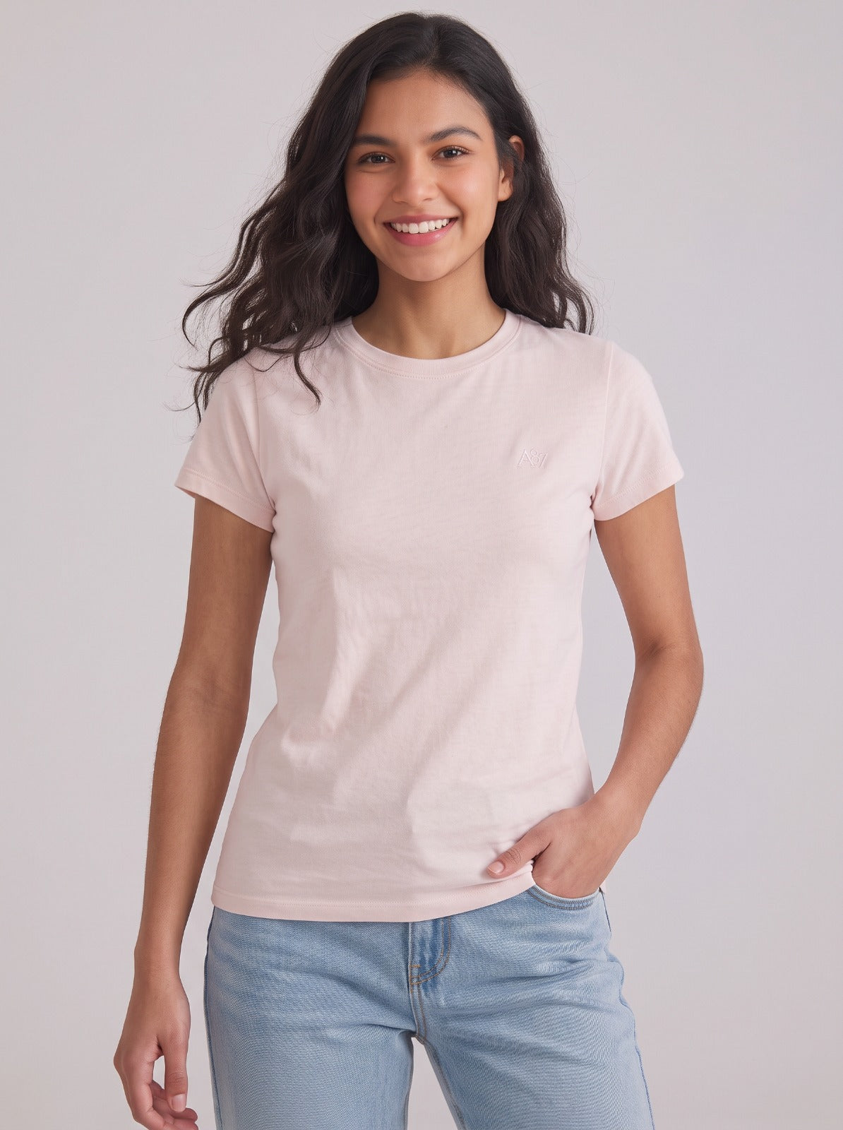 AERO GIRLS SOLID SS PRIMROSE PINK