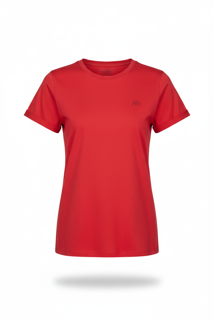 Camiseta Basica Roja Para Mujer Aeropostale Girls Solid Ss 4204