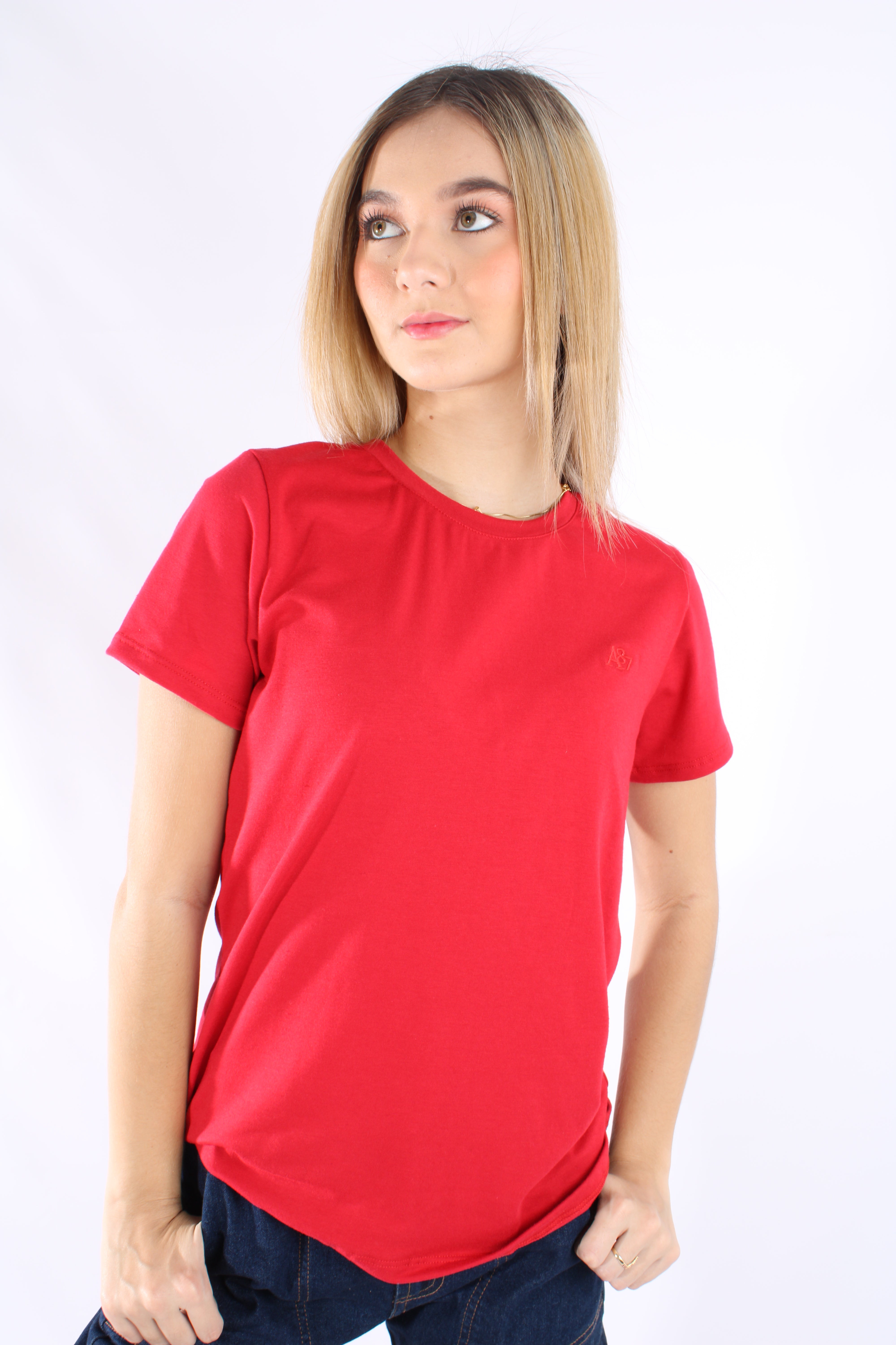 Camiseta Basica Roja Para Mujer Aeropostale Girls Solid Ss 4204