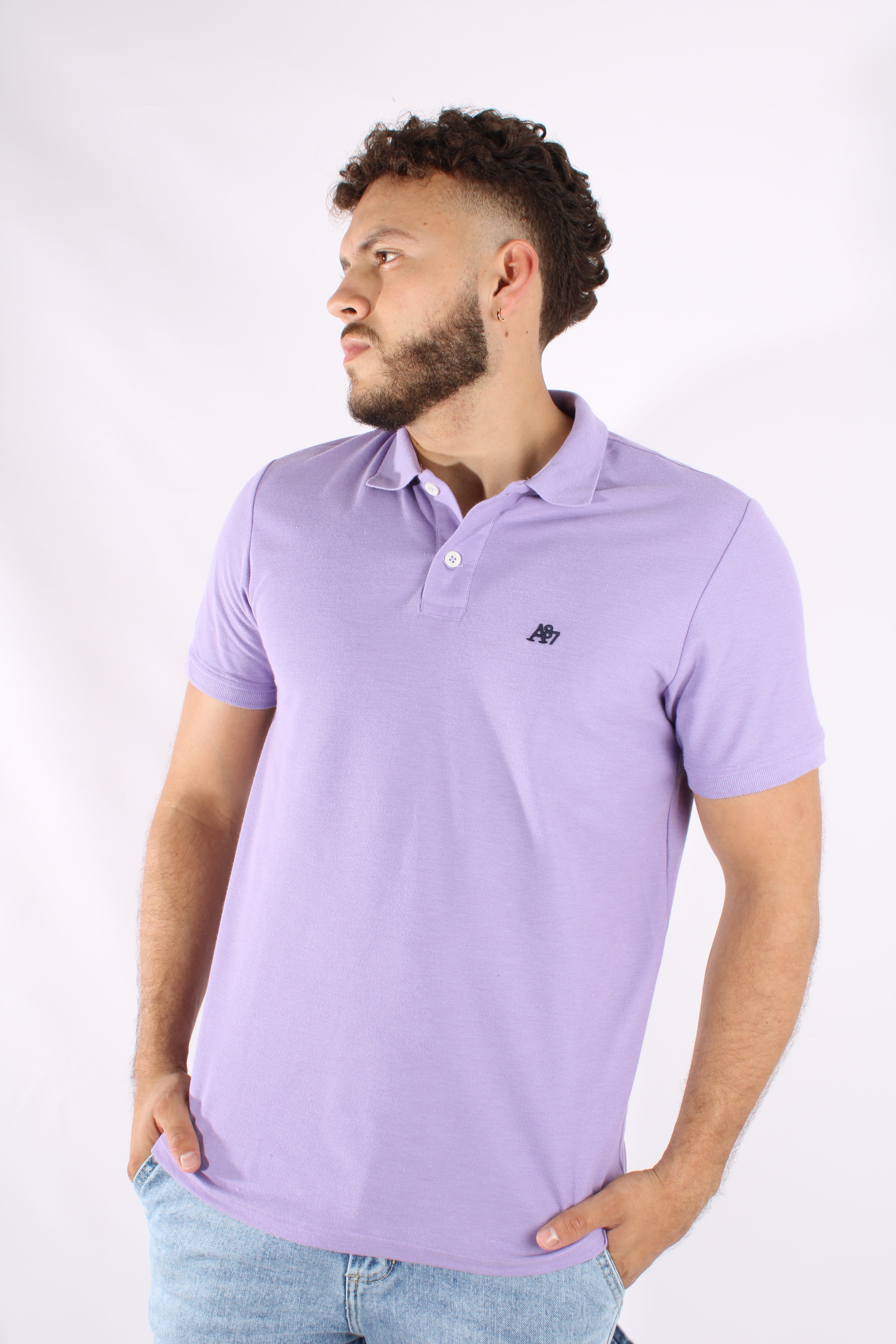 Polo Morada Para Hombre Aeropostale Guys Ss Solid Polo 7908