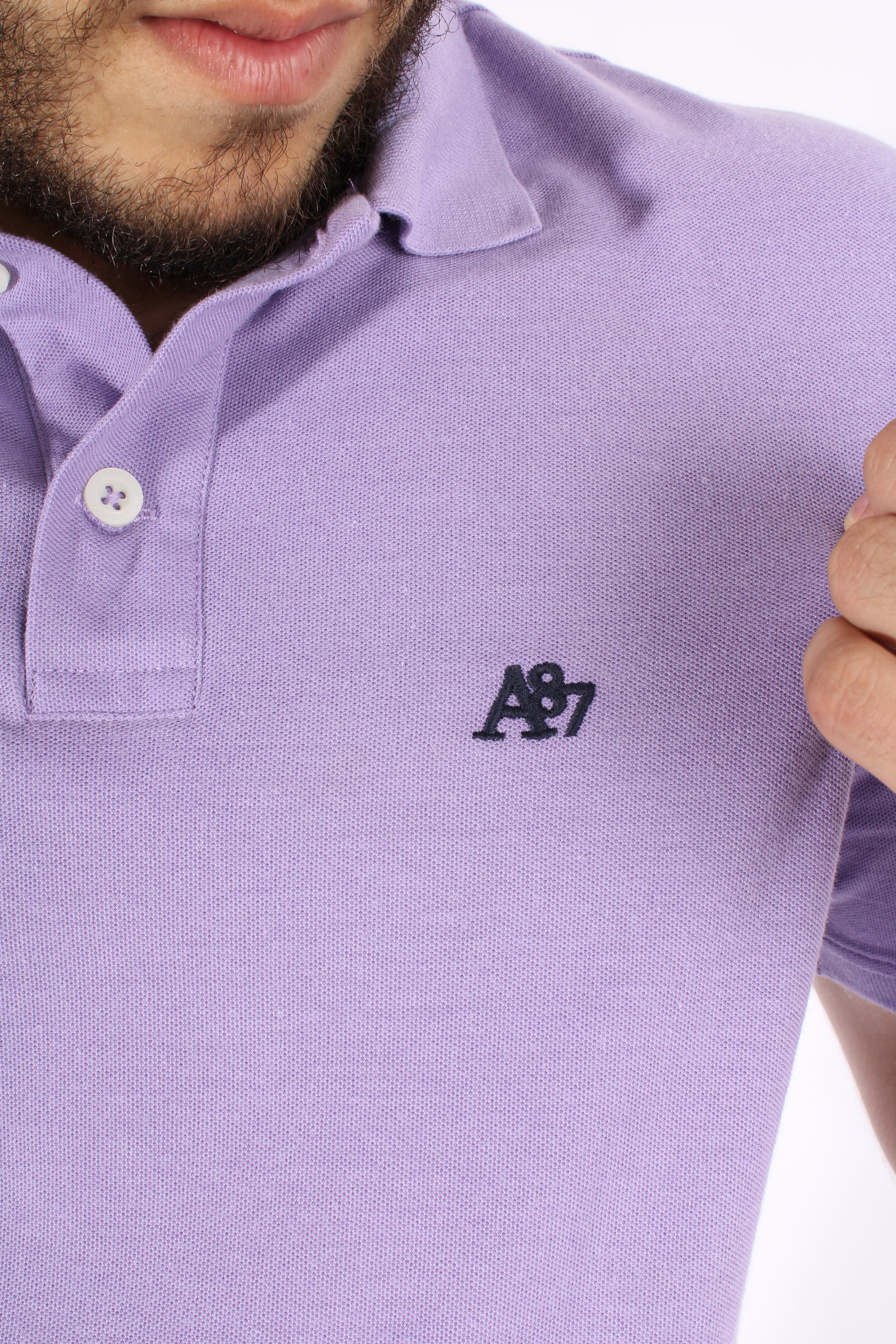 Polo Morada Para Hombre Aeropostale Guys Ss Solid Polo 7908