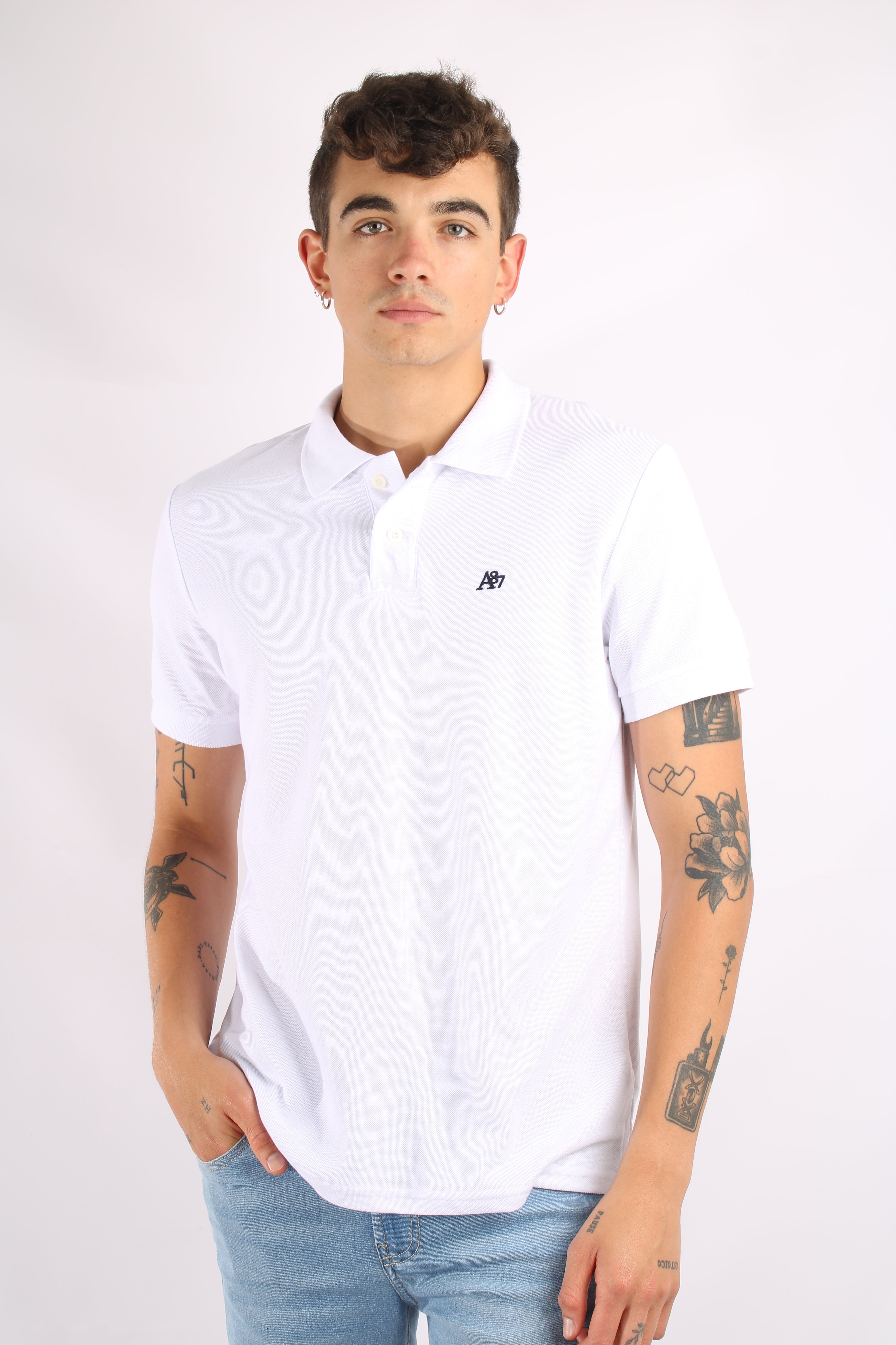 Camiseta Blanca Polo Aero Guys Ss Solid Polo Bleach
