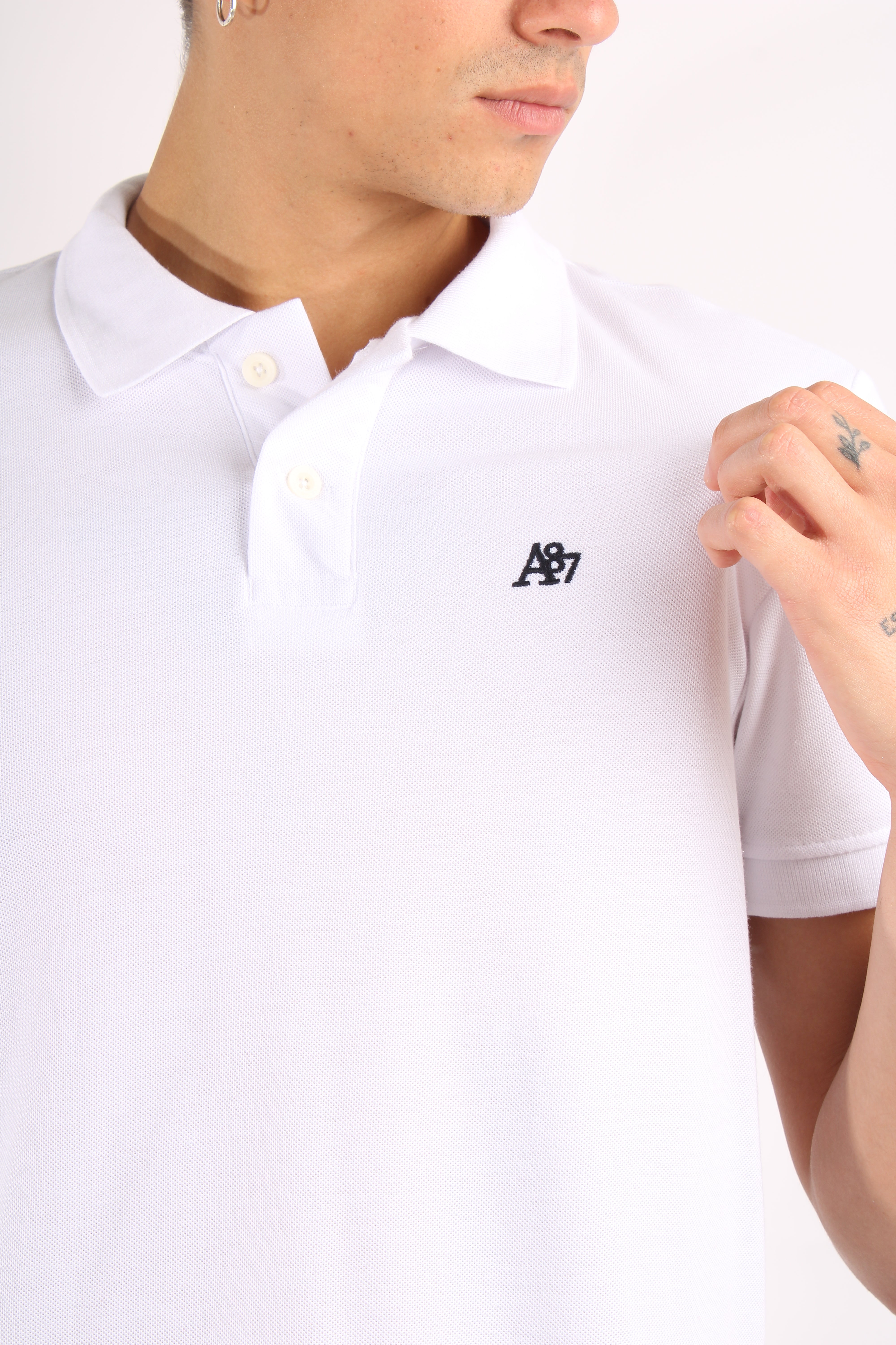 Camiseta Blanca Polo Aero Guys Ss Solid Polo Bleach