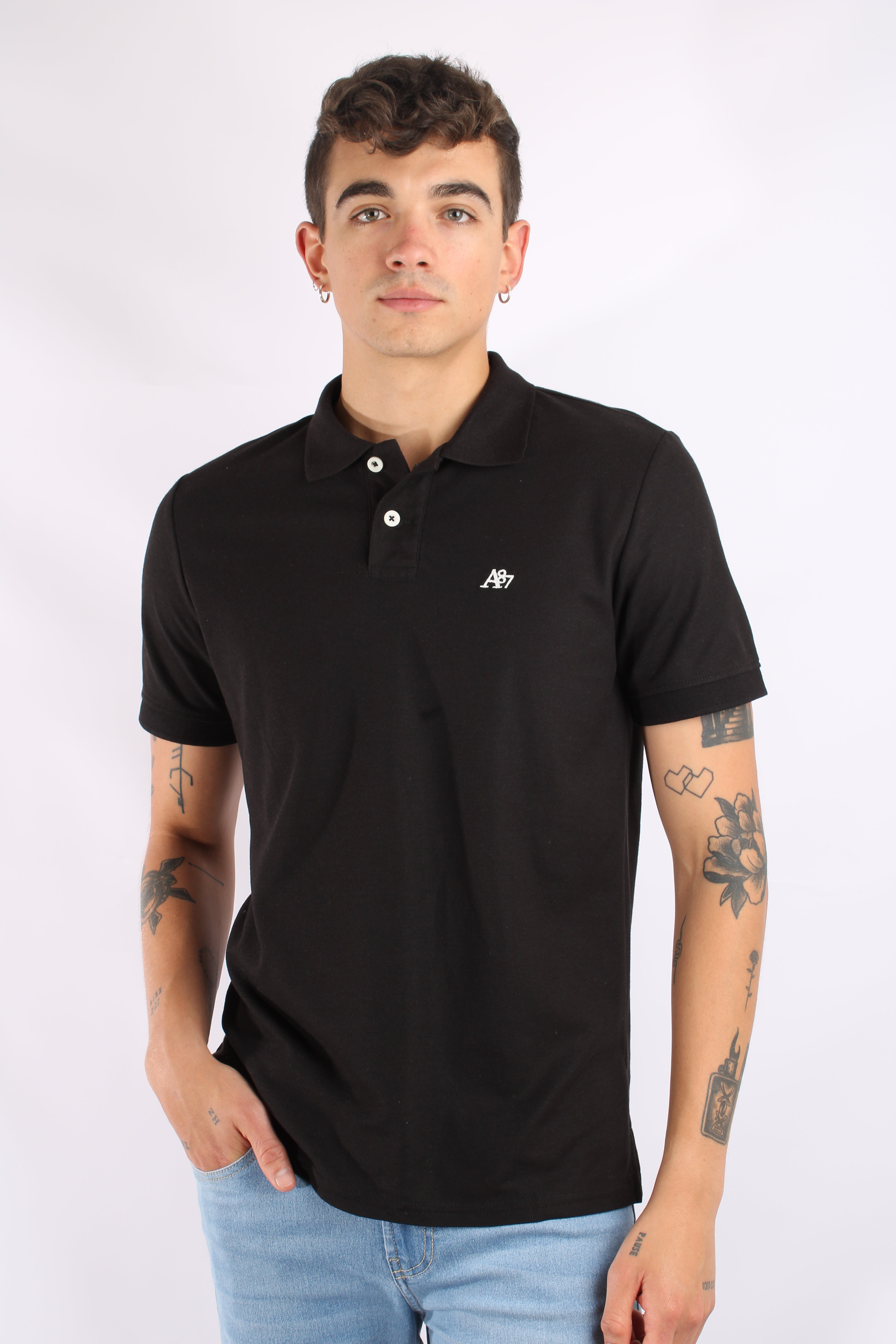 Camiseta Polo Para Hombre Aero Guys Ss Solid Polo Dark Black