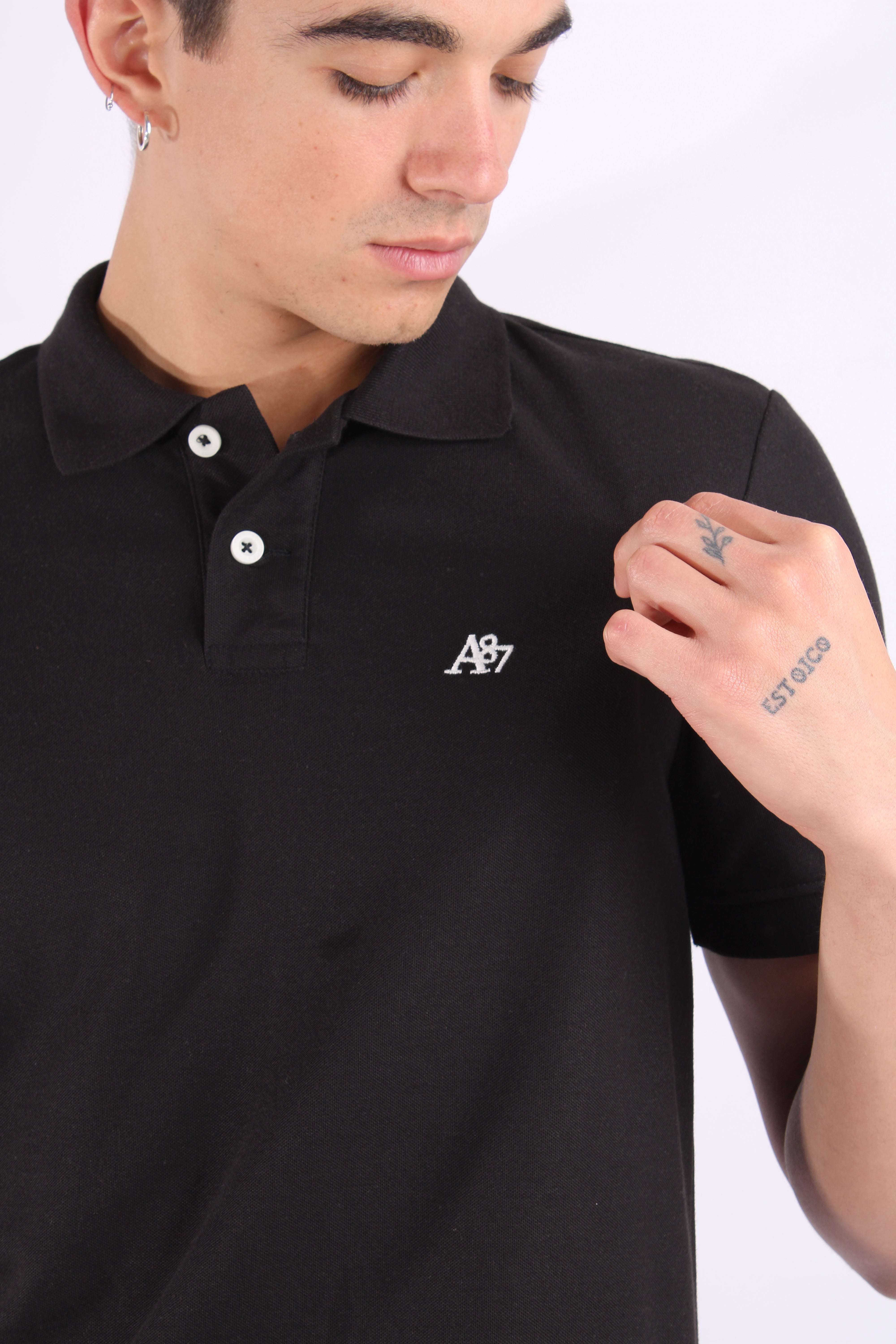 Camiseta Polo Para Hombre Aero Guys Ss Solid Polo Dark Black