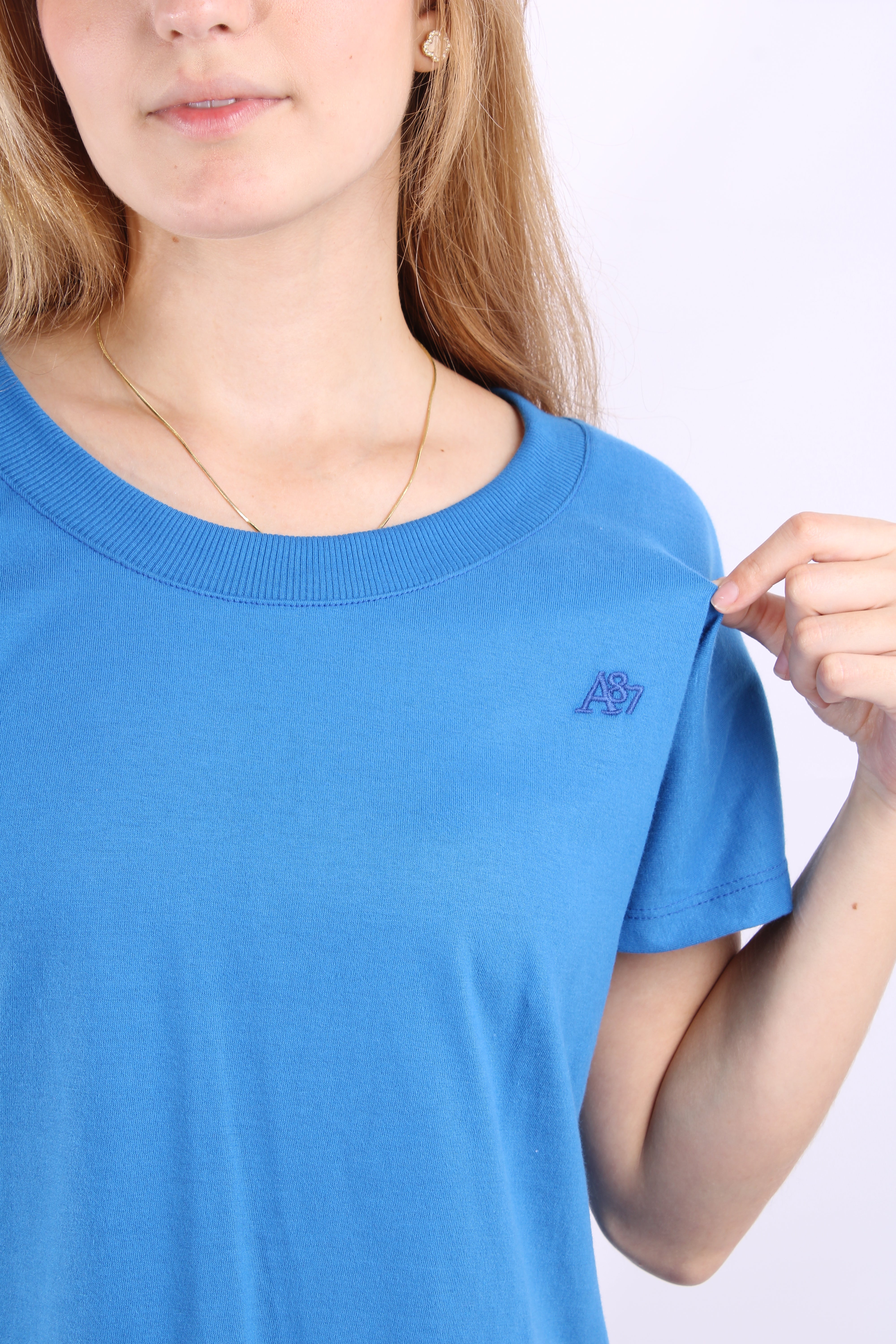 Camiseta Básica Azul Para Mujer Aeropostale Girls Solid Ss Kentucky Blue 6506