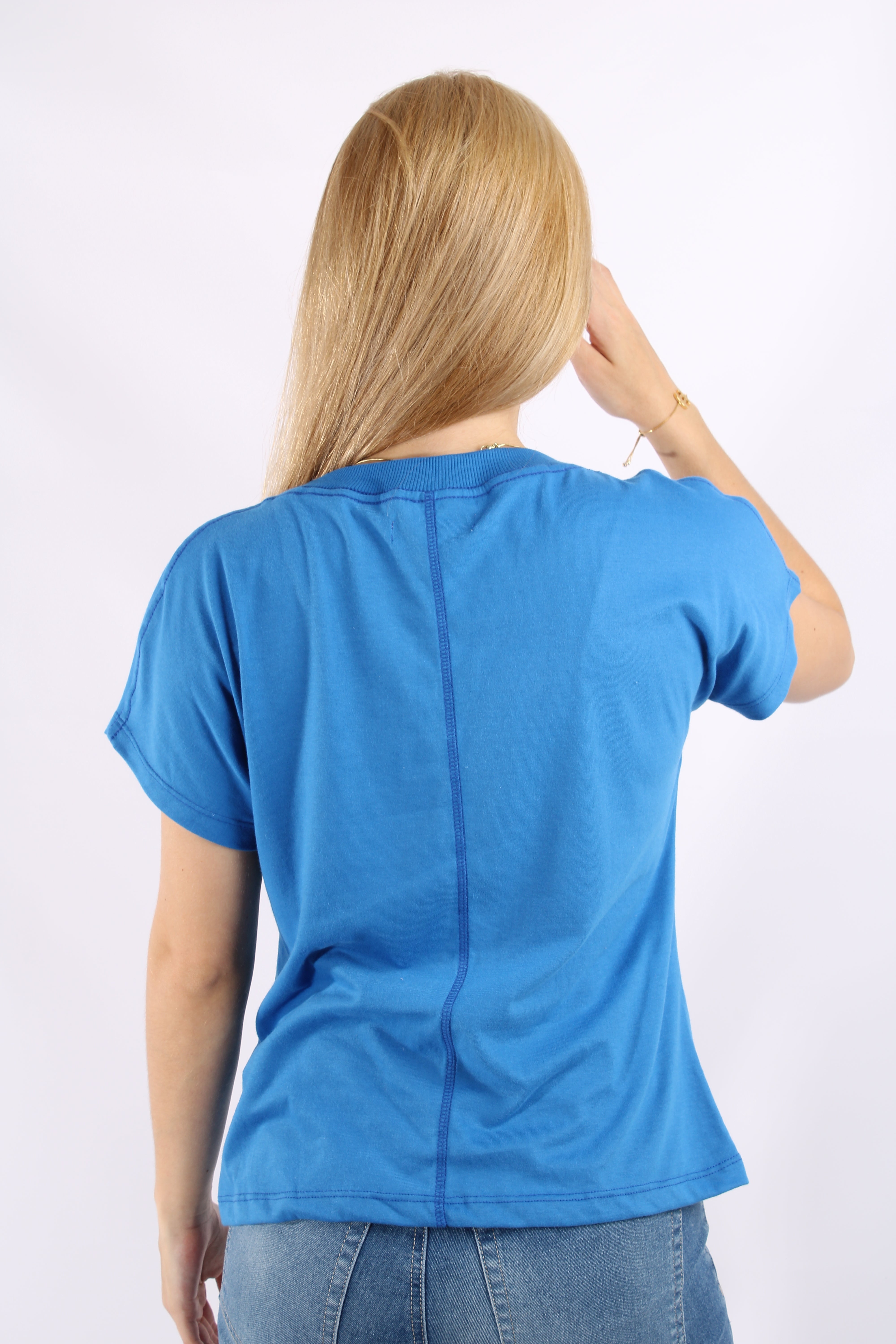 Camiseta Básica Azul Para Mujer Aeropostale Girls Solid Ss Kentucky Blue 6506