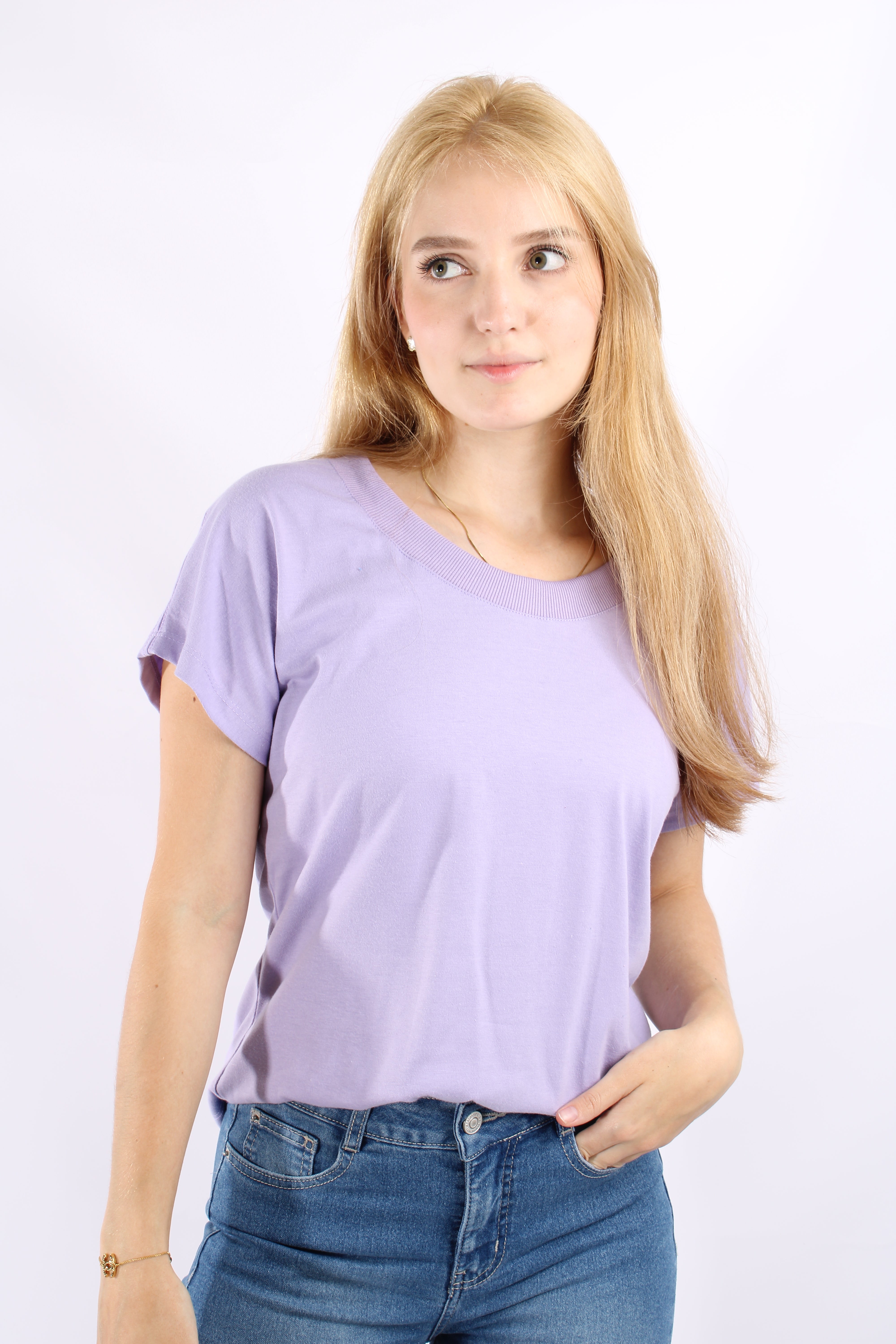 Camiseta Básica Morada Para Mujer Aeropostale Girls Solid Ss Lavender Escape Neon 6506