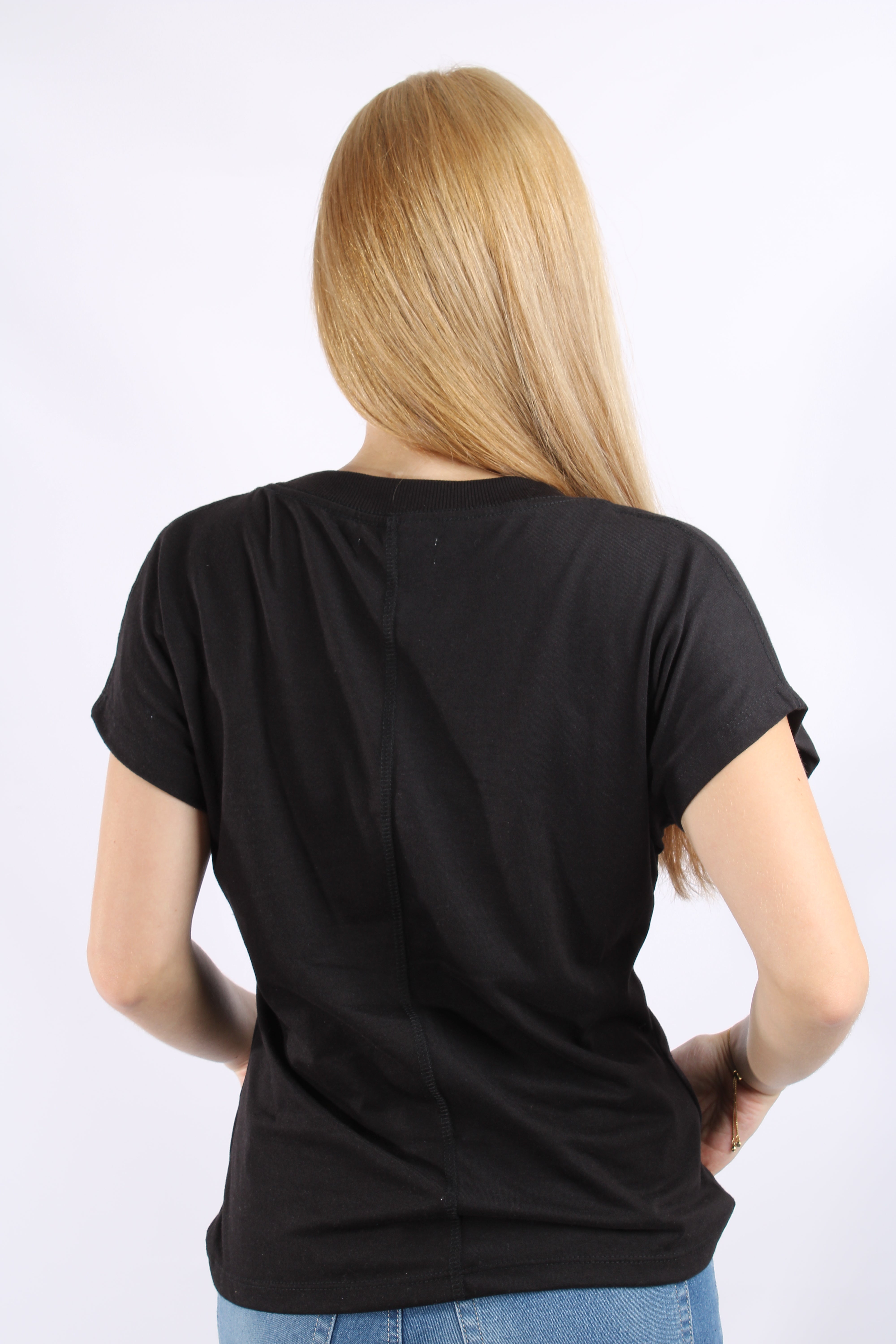 Camiseta Basica Negra Para Mujer Aeropostale Girls Solid Ss Dark Black 6505