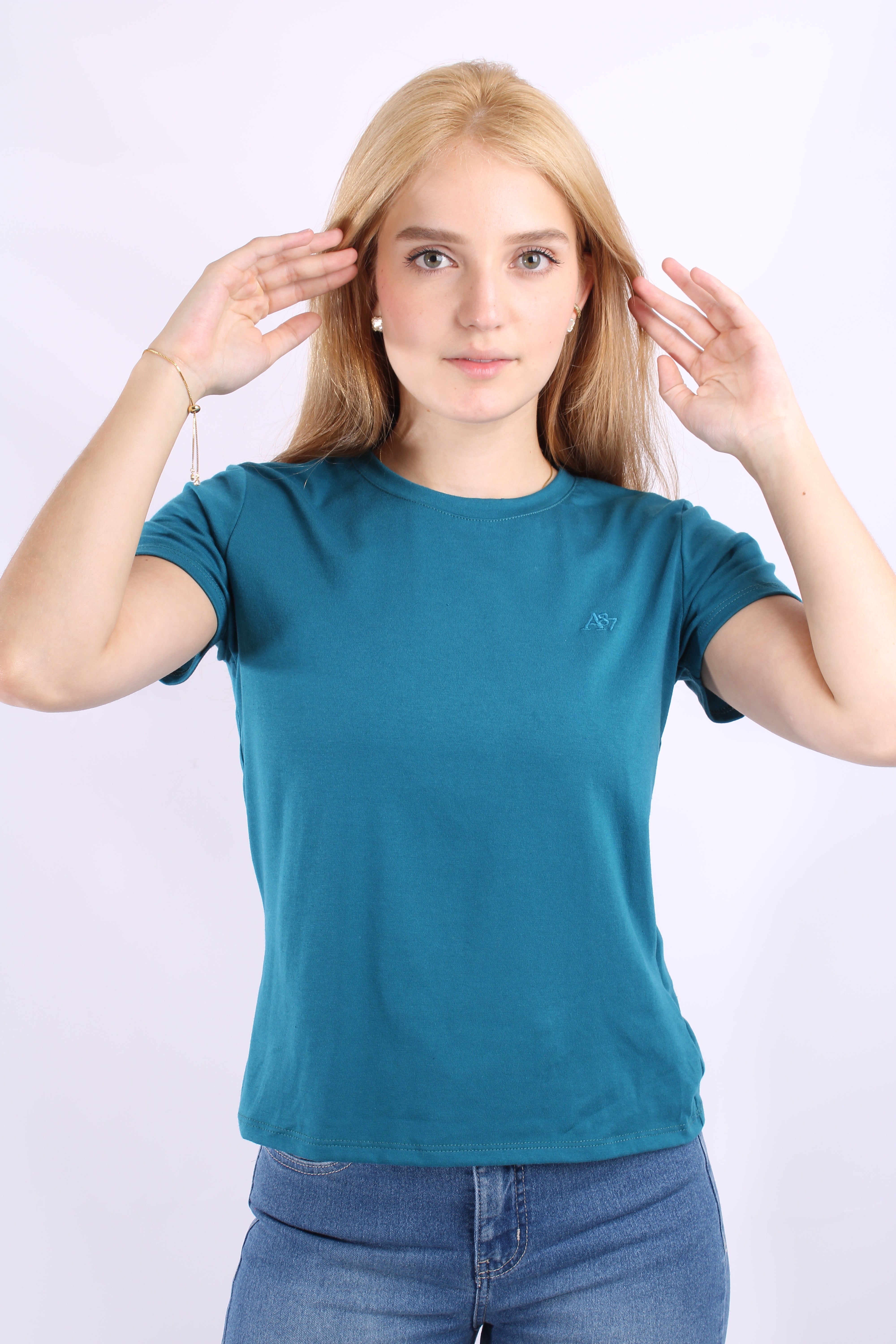 Camiseta Básica Verde Para Mujer Aeropostale Girls Solid Ss Mint Candy Neon 4204