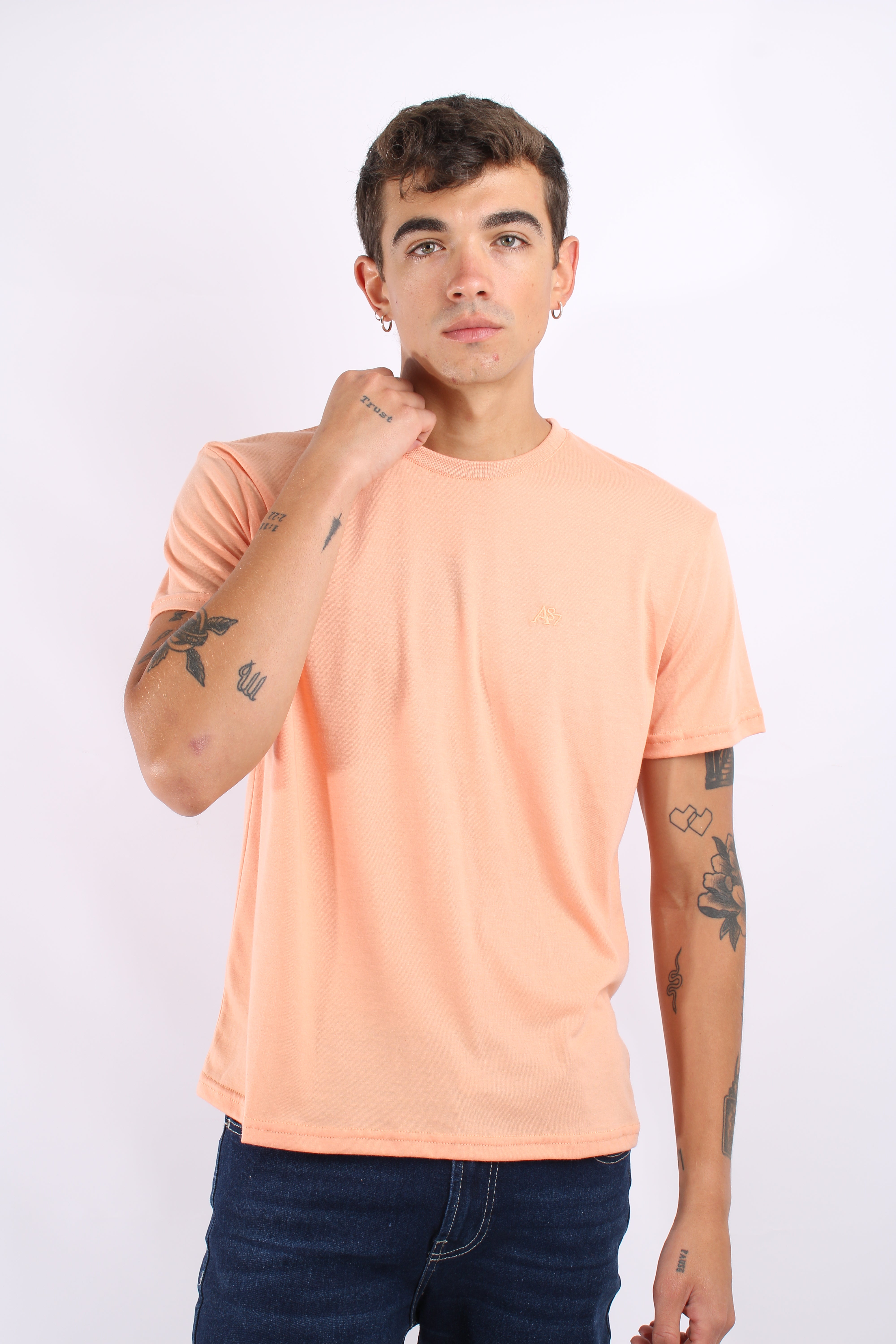 Camiseta Básica Naranja Para Hombre Aeropostale Guys Ss Tees Coral Ridge 4240