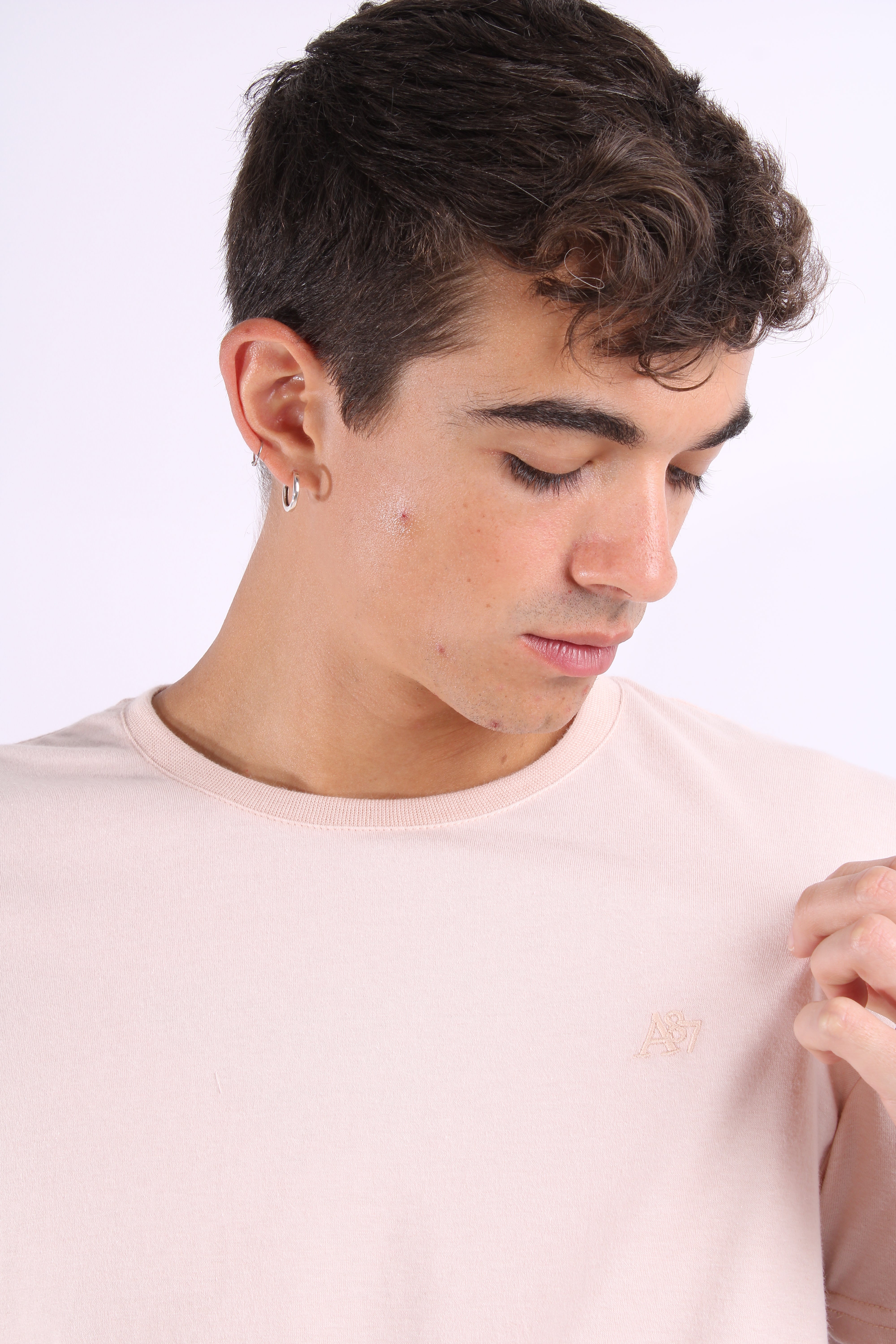 Camiseta Basica Rosada Para Hombre Aeropostale Guys Ss Tees Silver Pink 4240