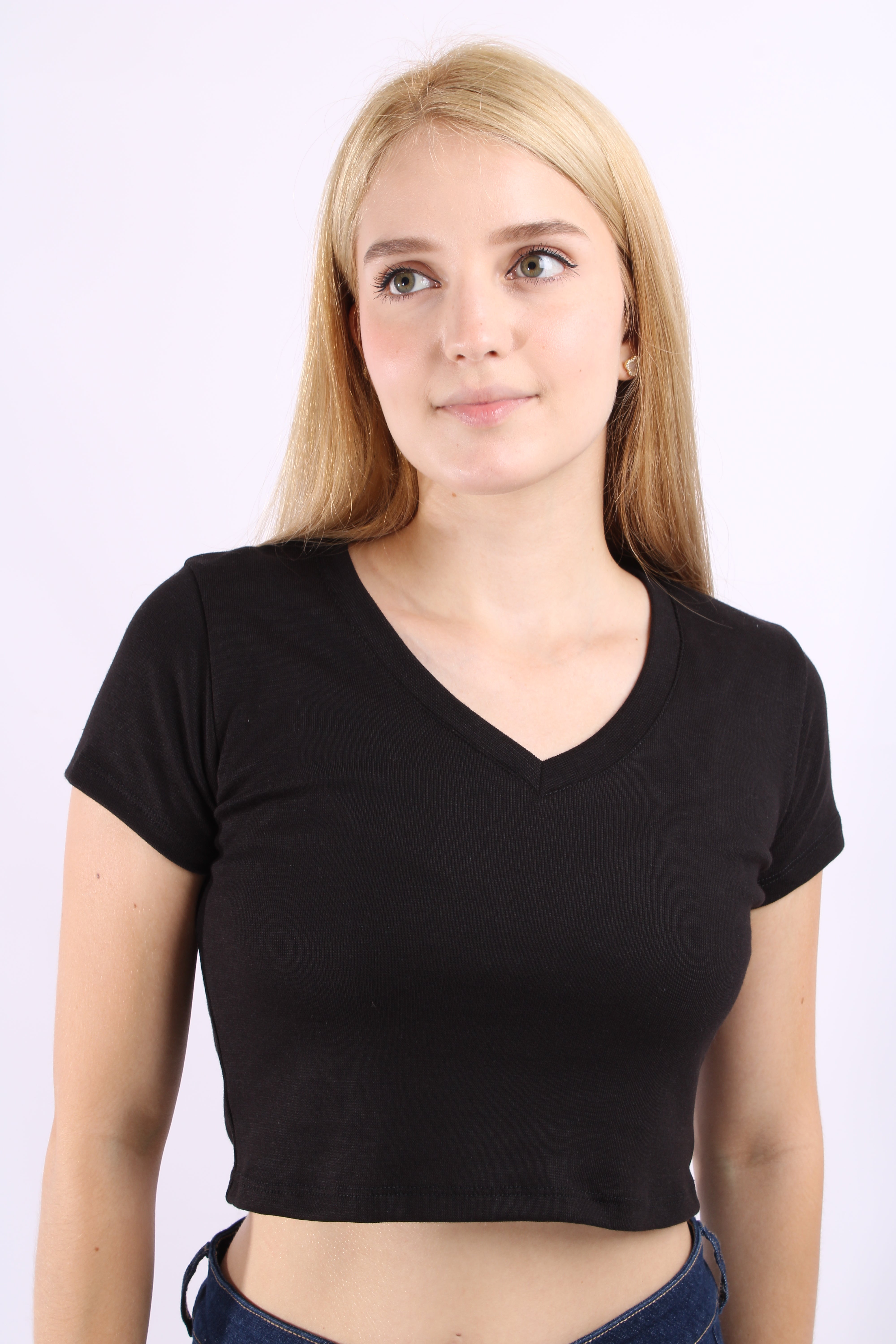 Top Negro Para Mujer Aero Girls Fashion Ss Dark Black 4502