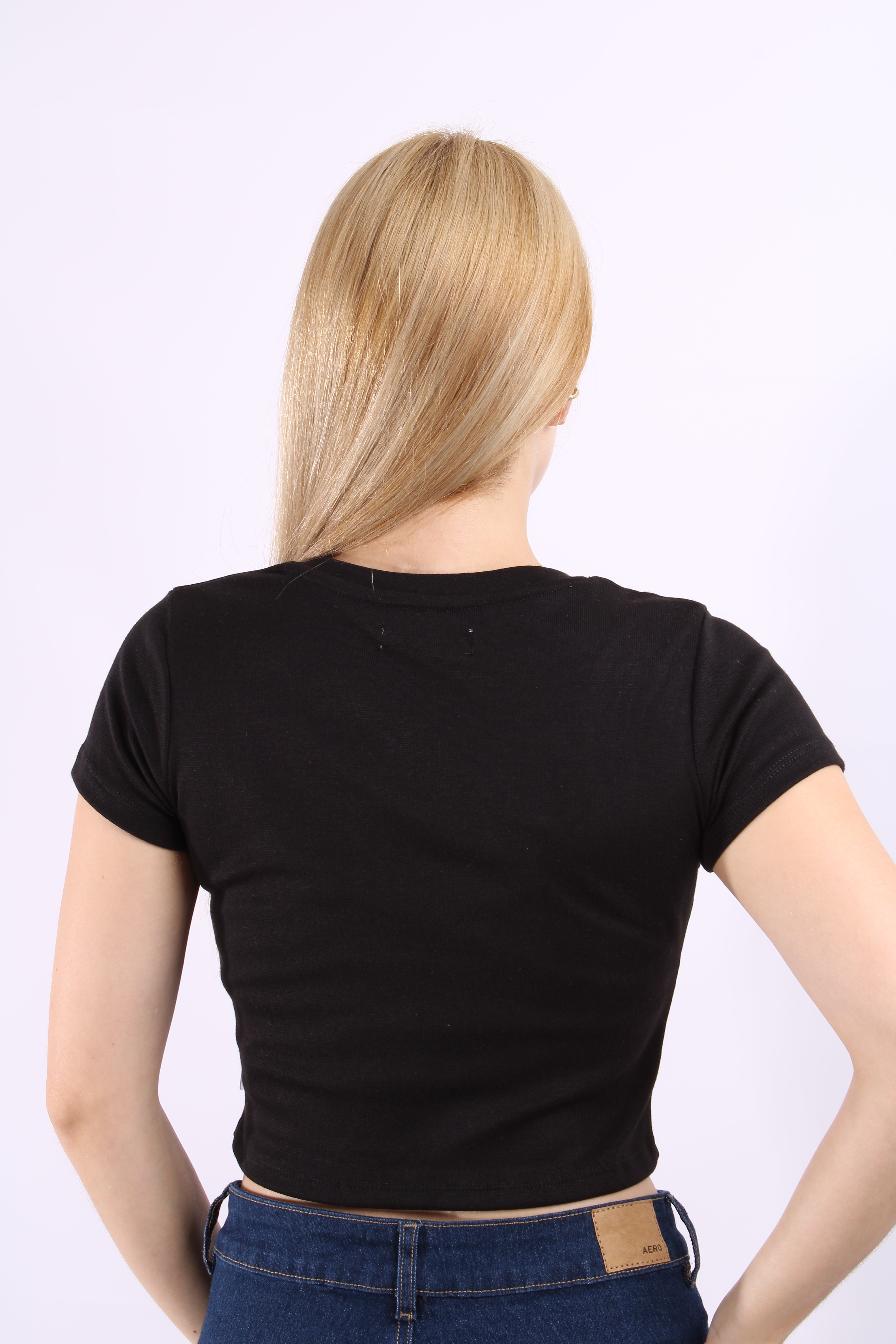 Top Negro Para Mujer Aero Girls Fashion Ss Dark Black 4502