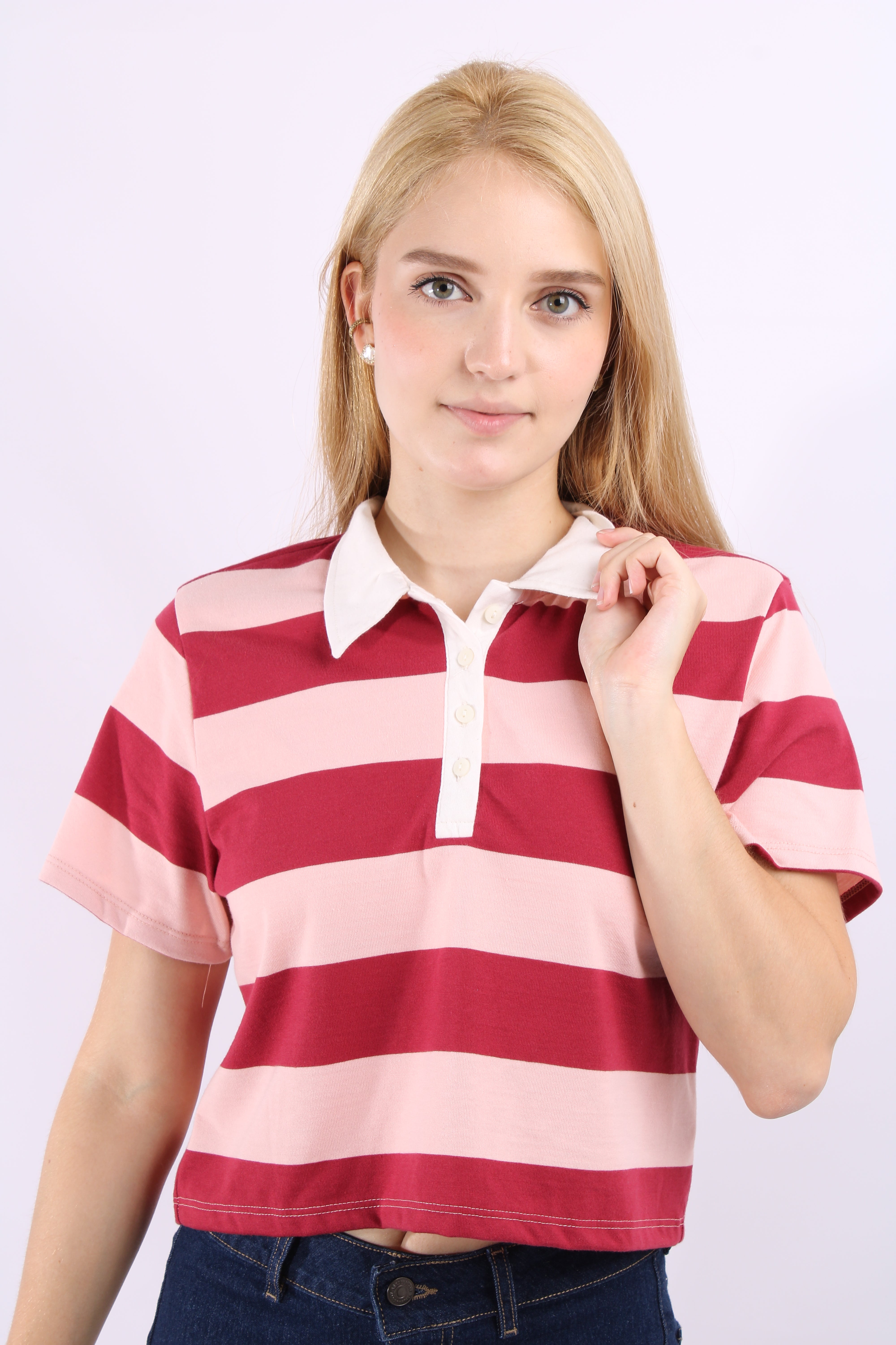 Polo Rosada Para Mujer Aero Graphic Polo Primrose Pink 4523