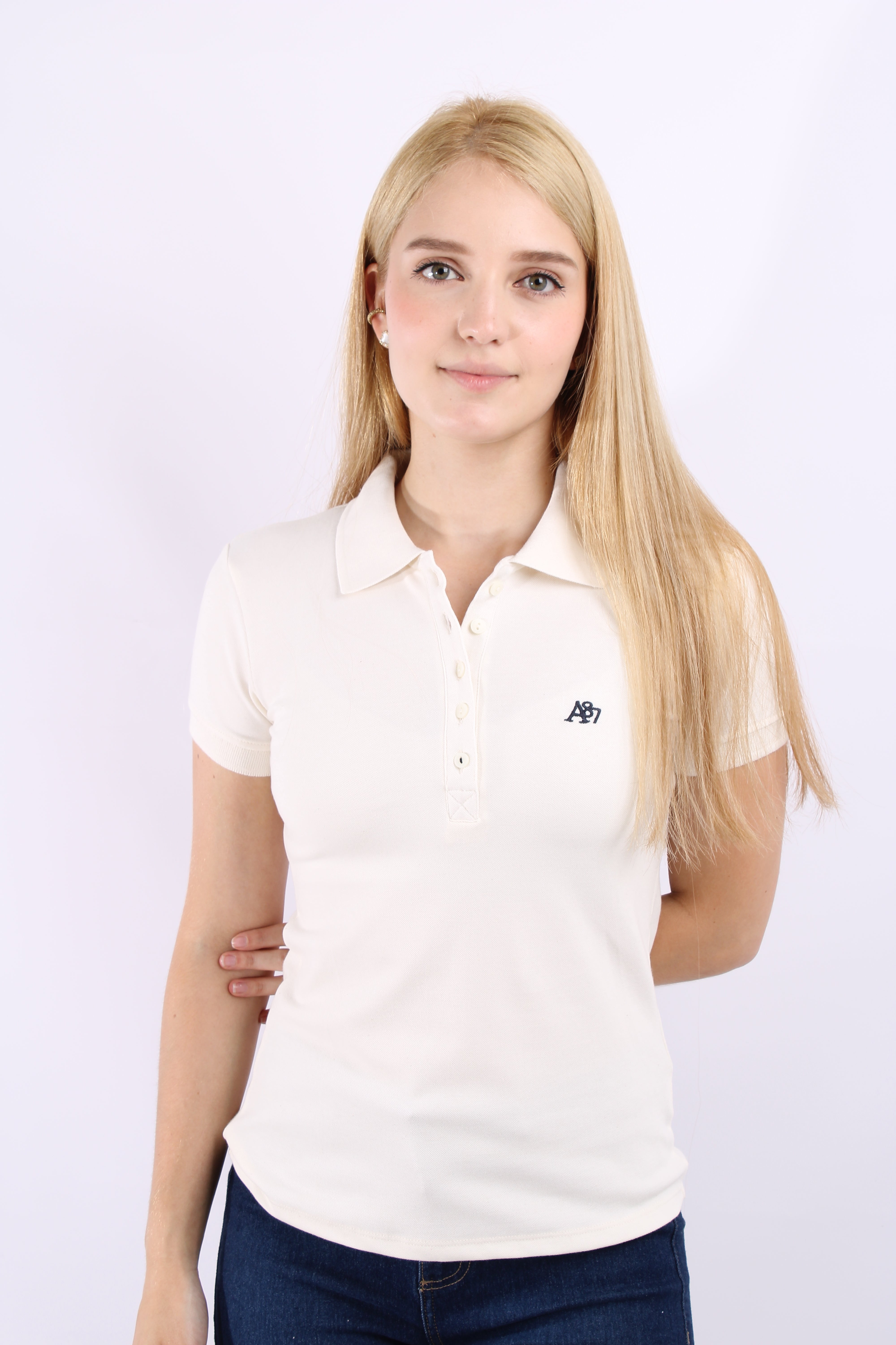 Polo Beige Para Mujer Aero Solid Polo Tofu 4164