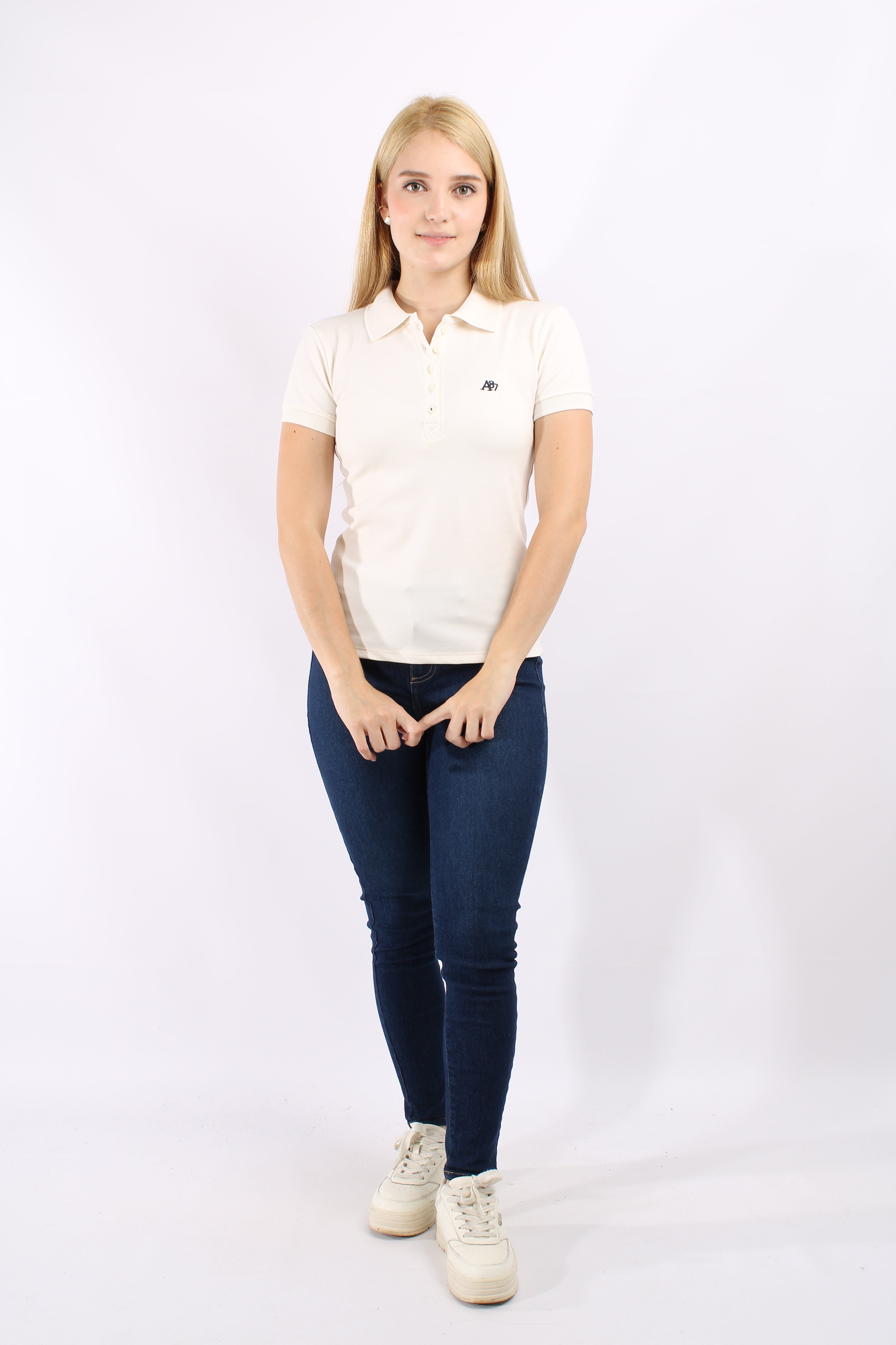 Polo Beige Para Mujer Aero Solid Polo Tofu 4164