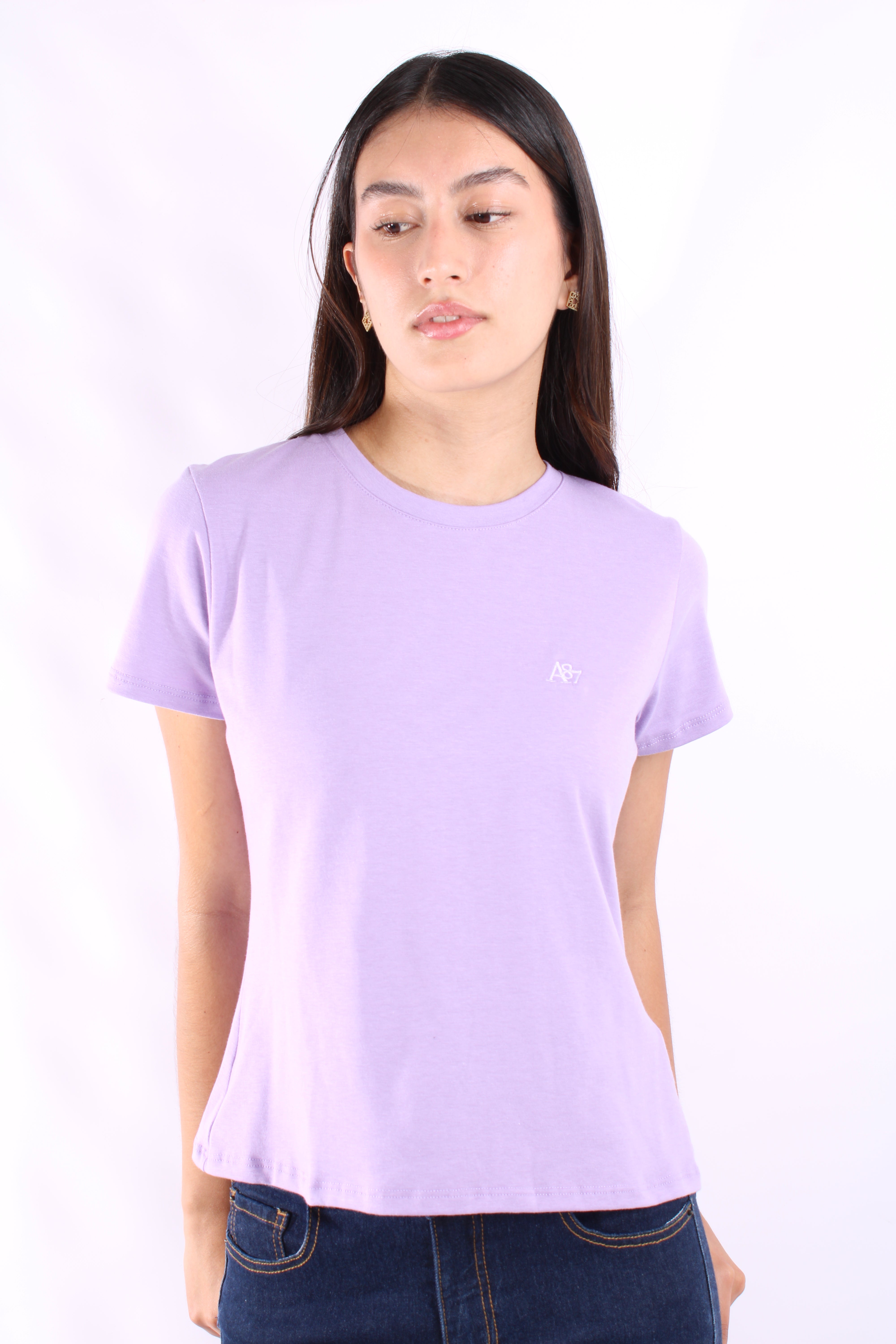 Camiseta Basica Morada Para Mujer Aeropostale Girls Solid Ss Concord Grape 4204