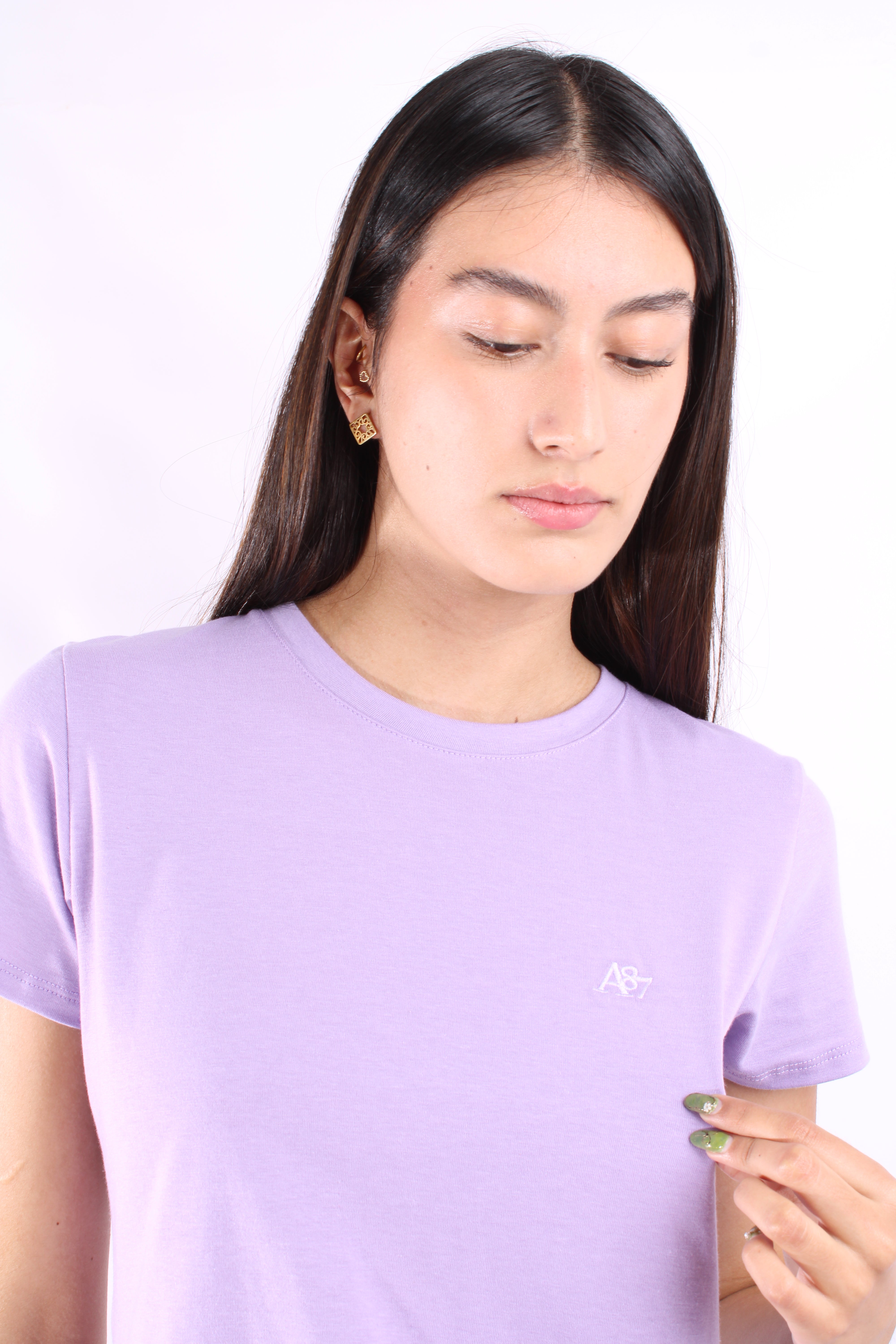 Camiseta Basica Morada Para Mujer Aeropostale Girls Solid Ss Concord Grape 4204