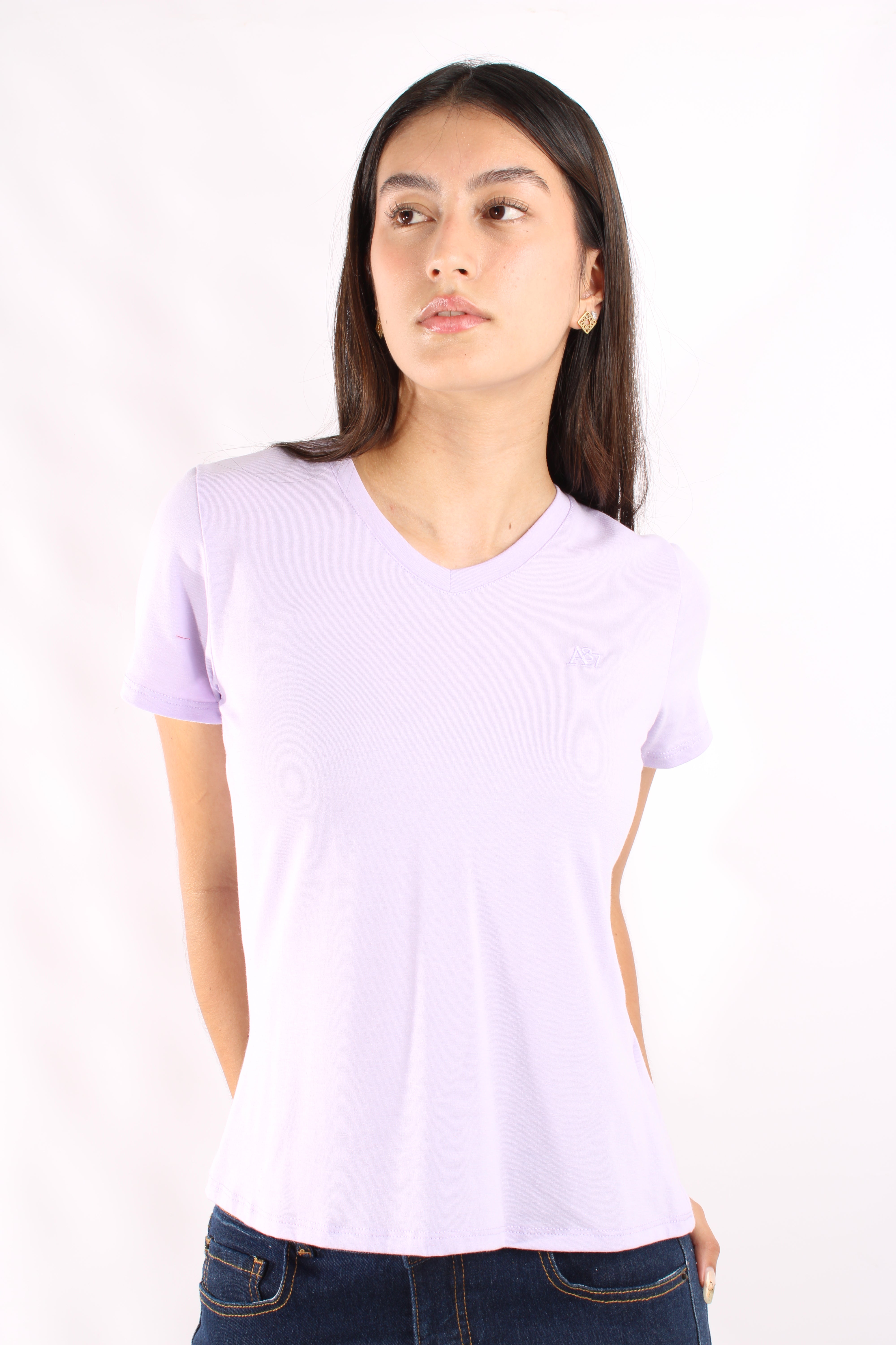 Camiseta Basica Morada Para Mujer Aeropostale Girls Solid Ss Pastel Lilac 4208