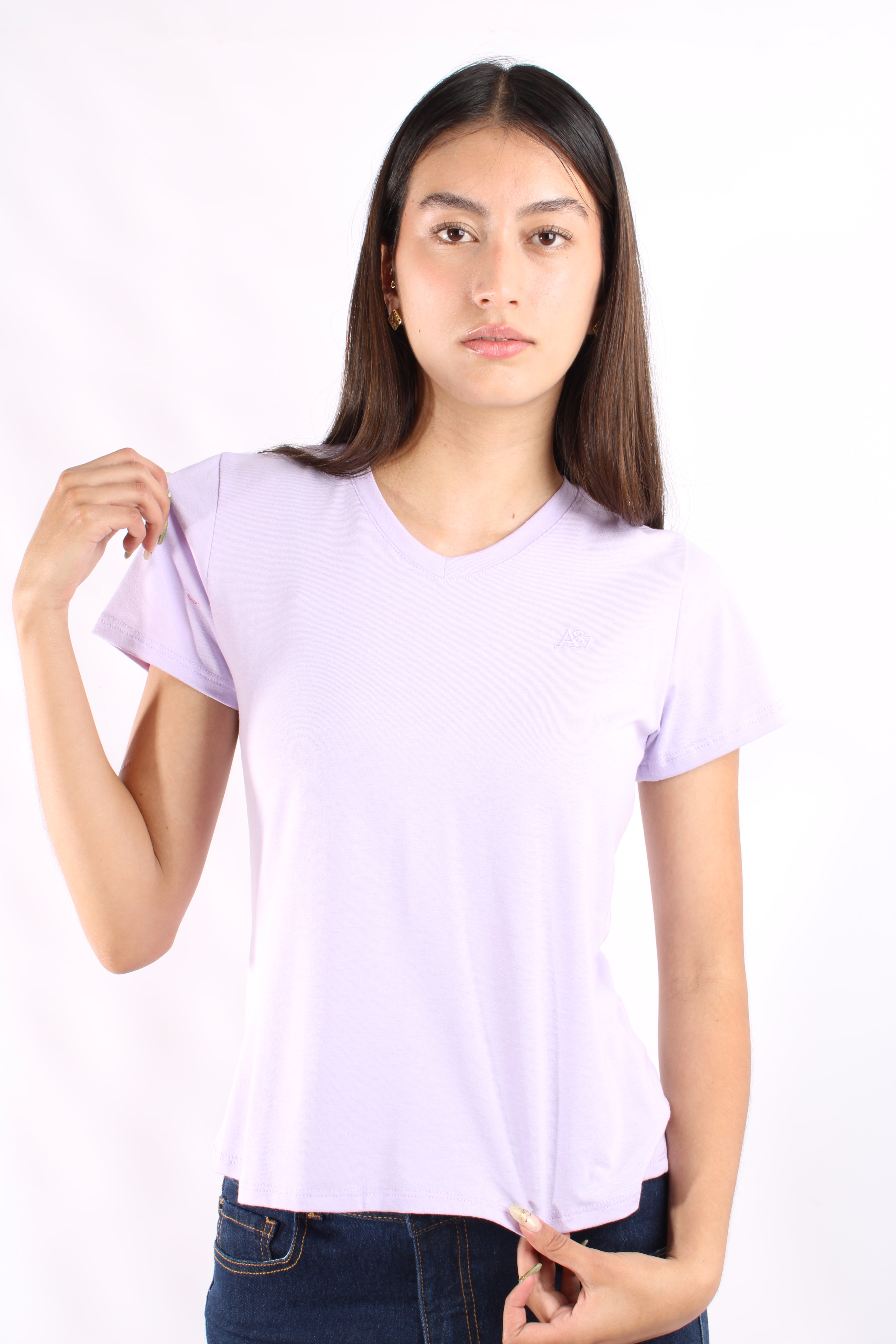 Camiseta Basica Morada Para Mujer Aeropostale Girls Solid Ss Pastel Lilac 4208