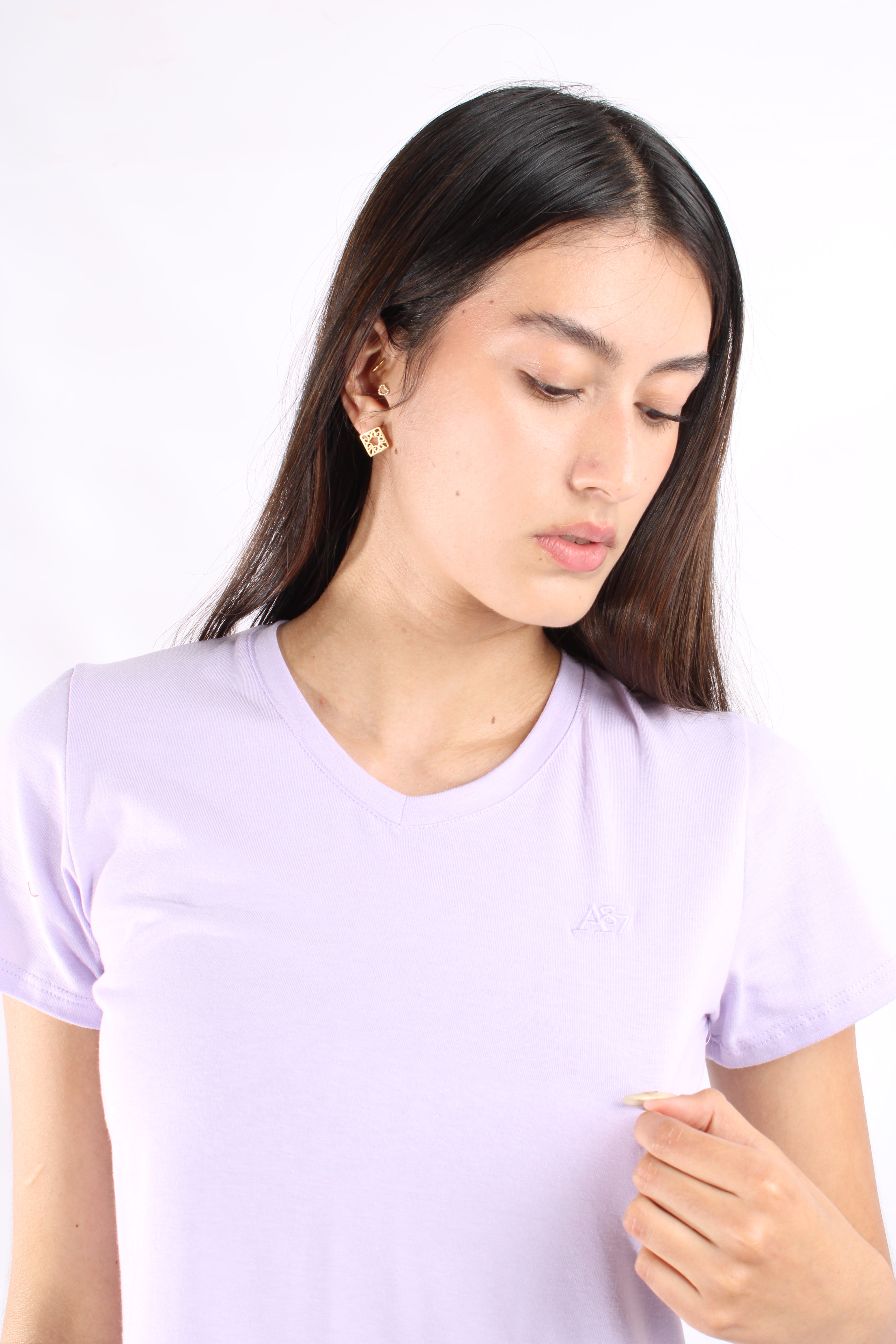 Camiseta Basica Morada Para Mujer Aeropostale Girls Solid Ss Pastel Lilac 4208