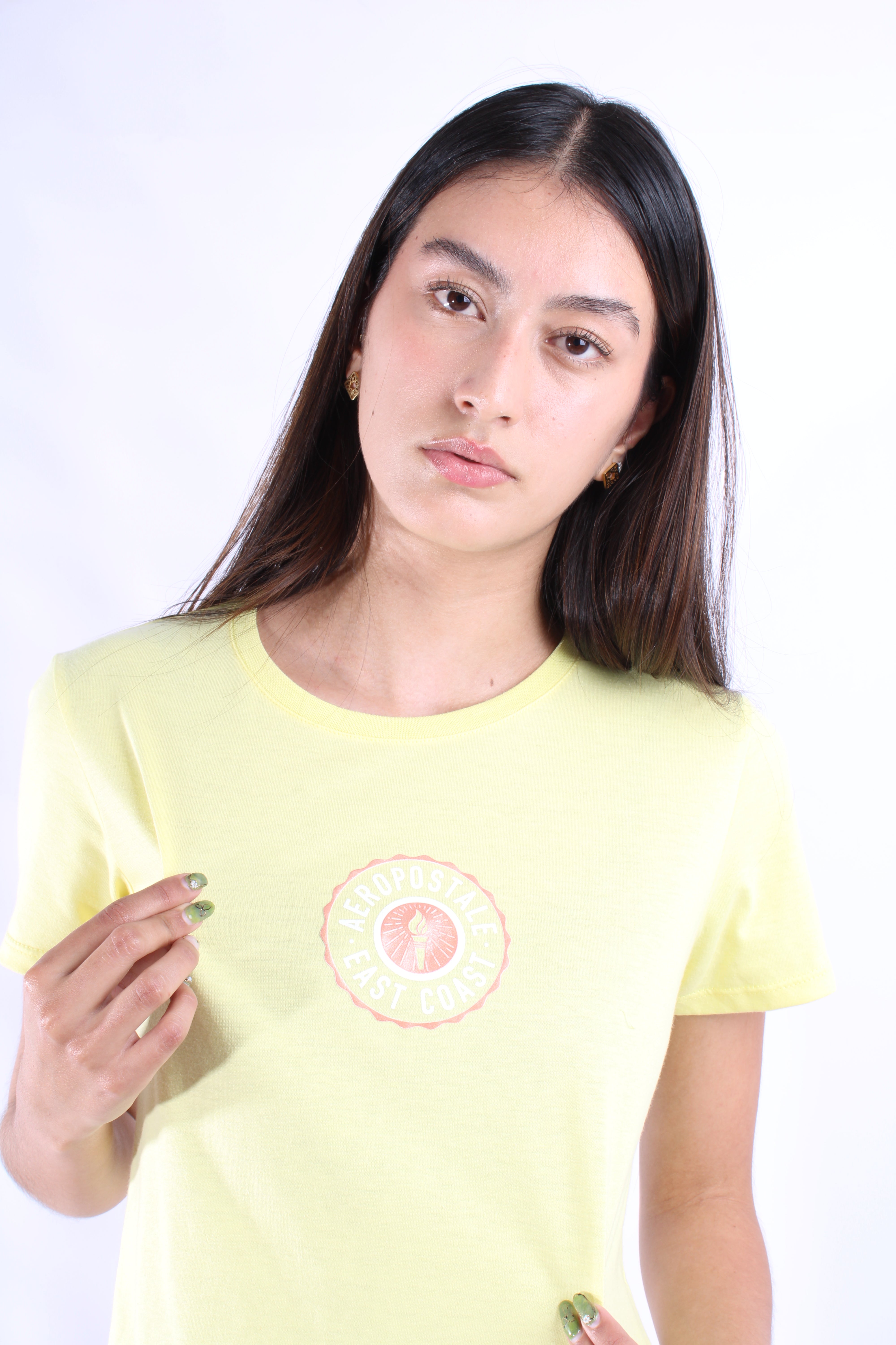 Camiseta Amarilla Para Mujer Aeropostale Graphic Level 2 Lemonade 6718