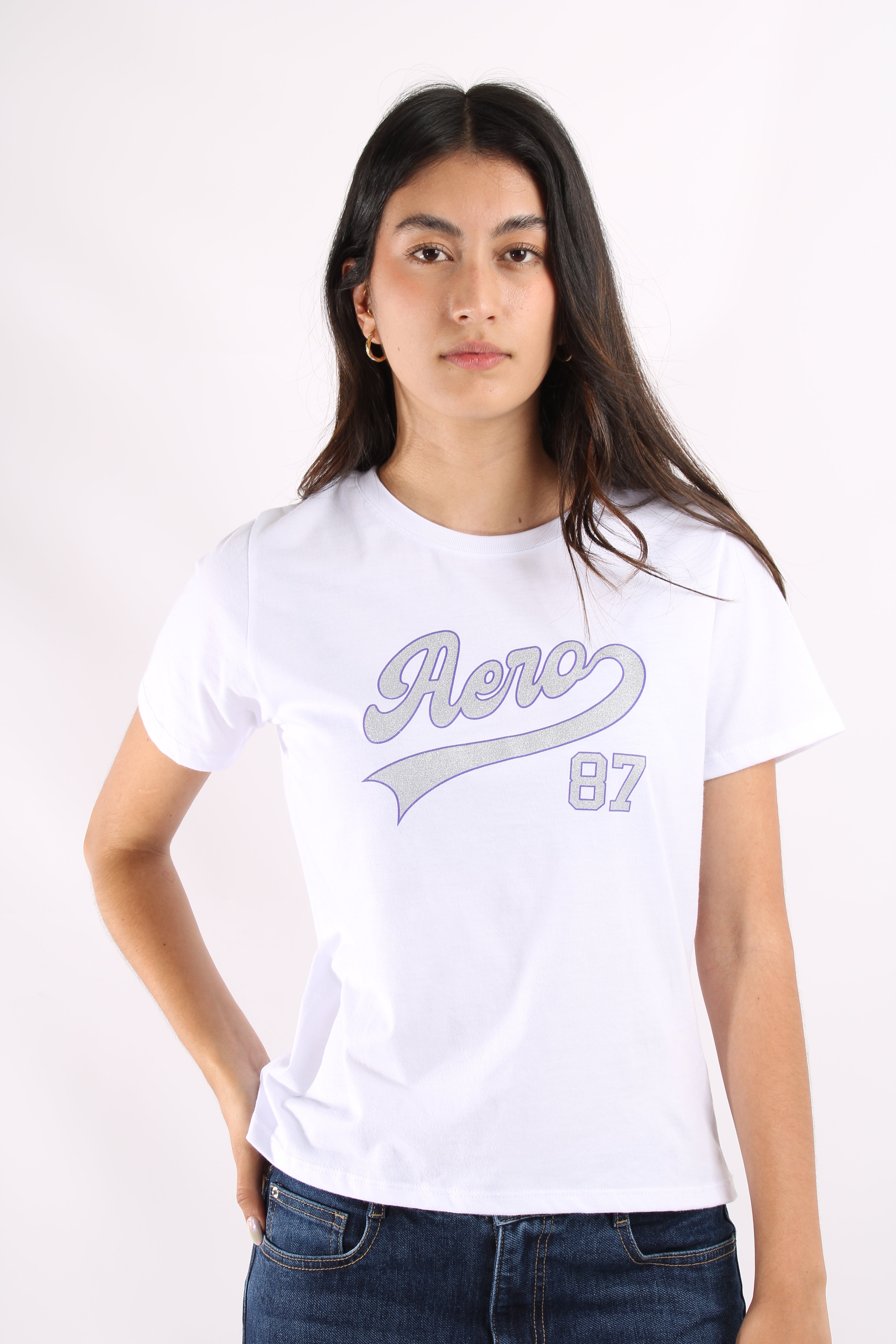 Camiseta Blanca Para Mujer Aeropostale Graphic Level 1 Bleach 6991