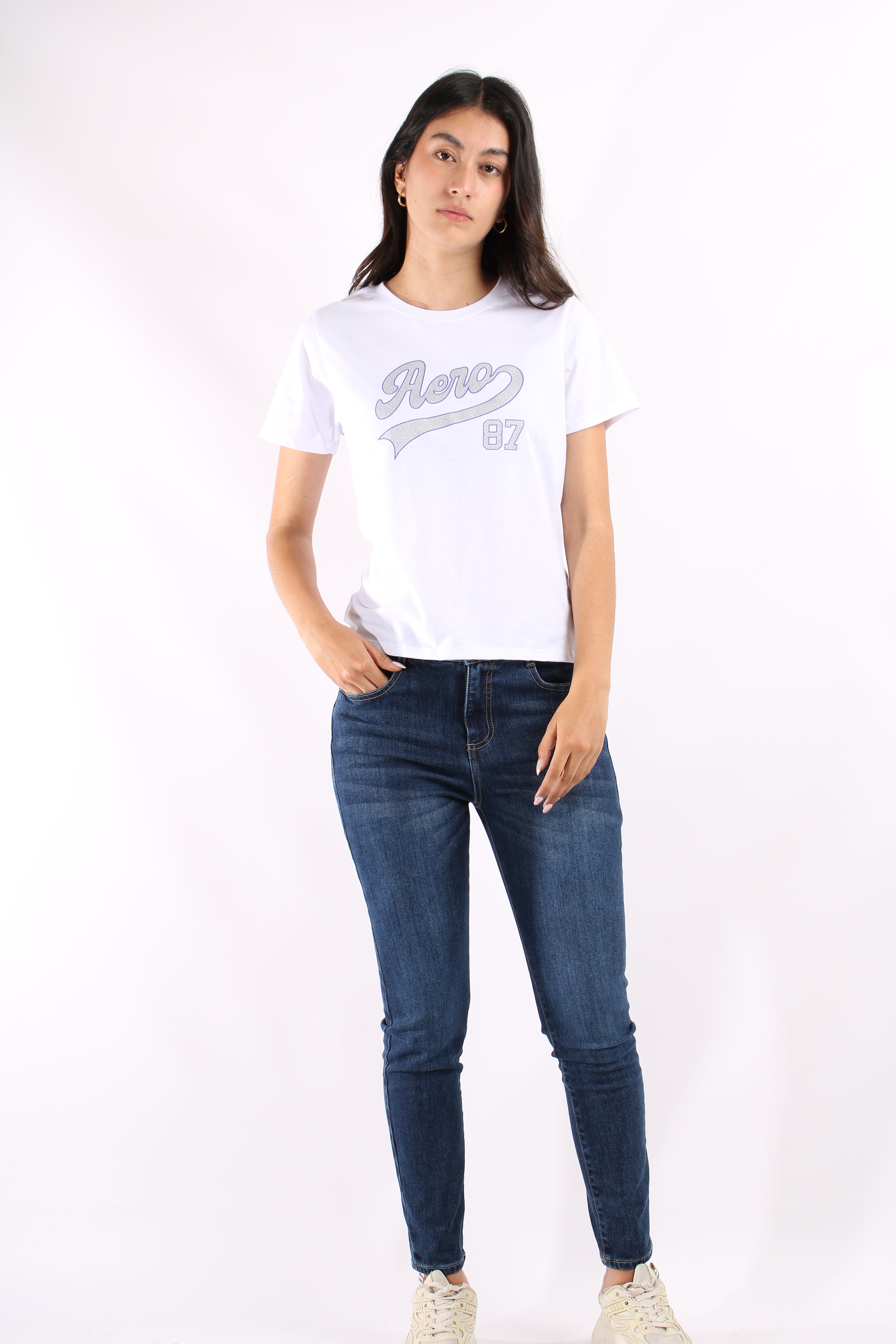 Camiseta Blanca Para Mujer Aeropostale Graphic Level 1 Bleach 6991