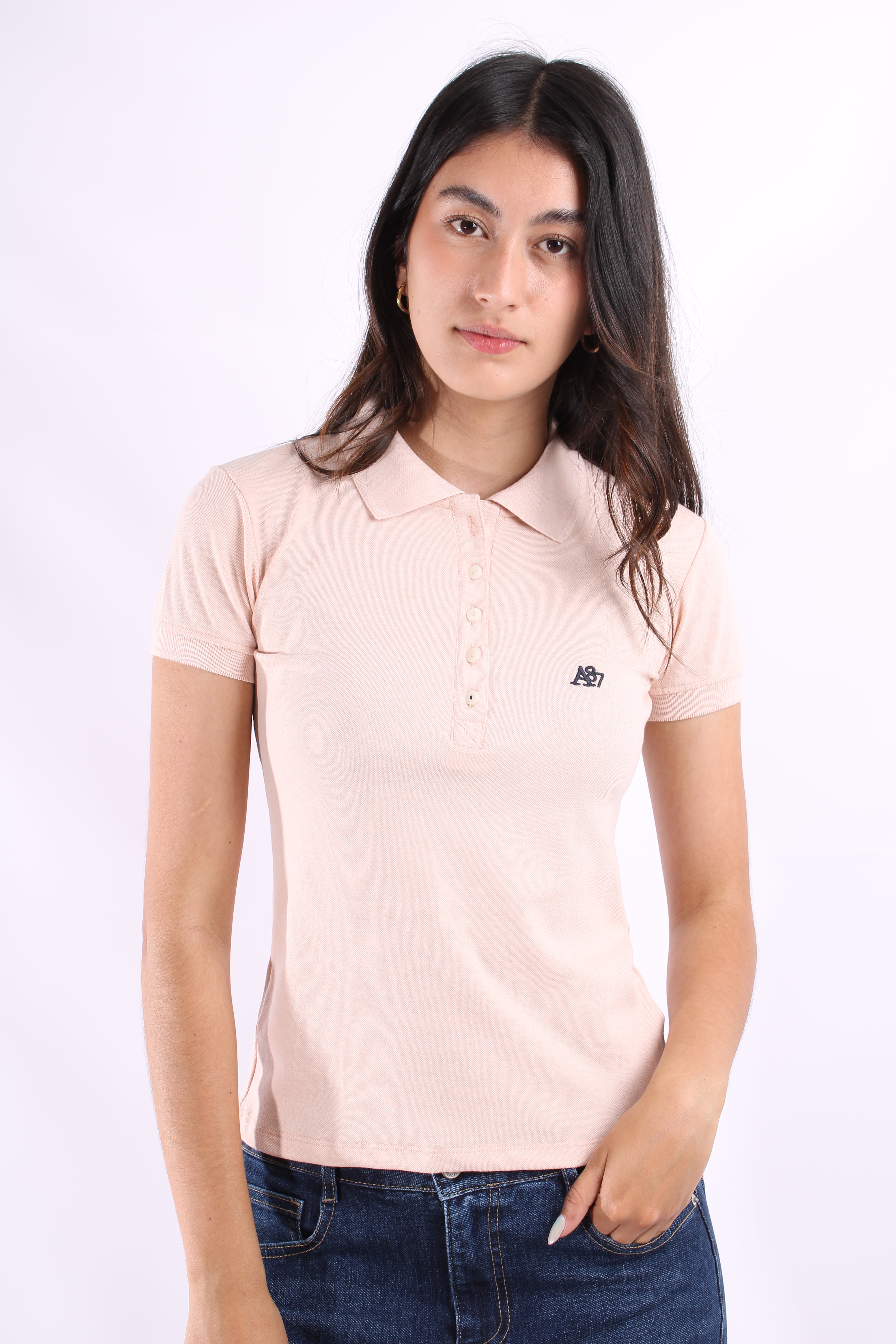 Polo Rosado Claro Para Mujer Aeropostale Solid Polo Primrose Pink 4164