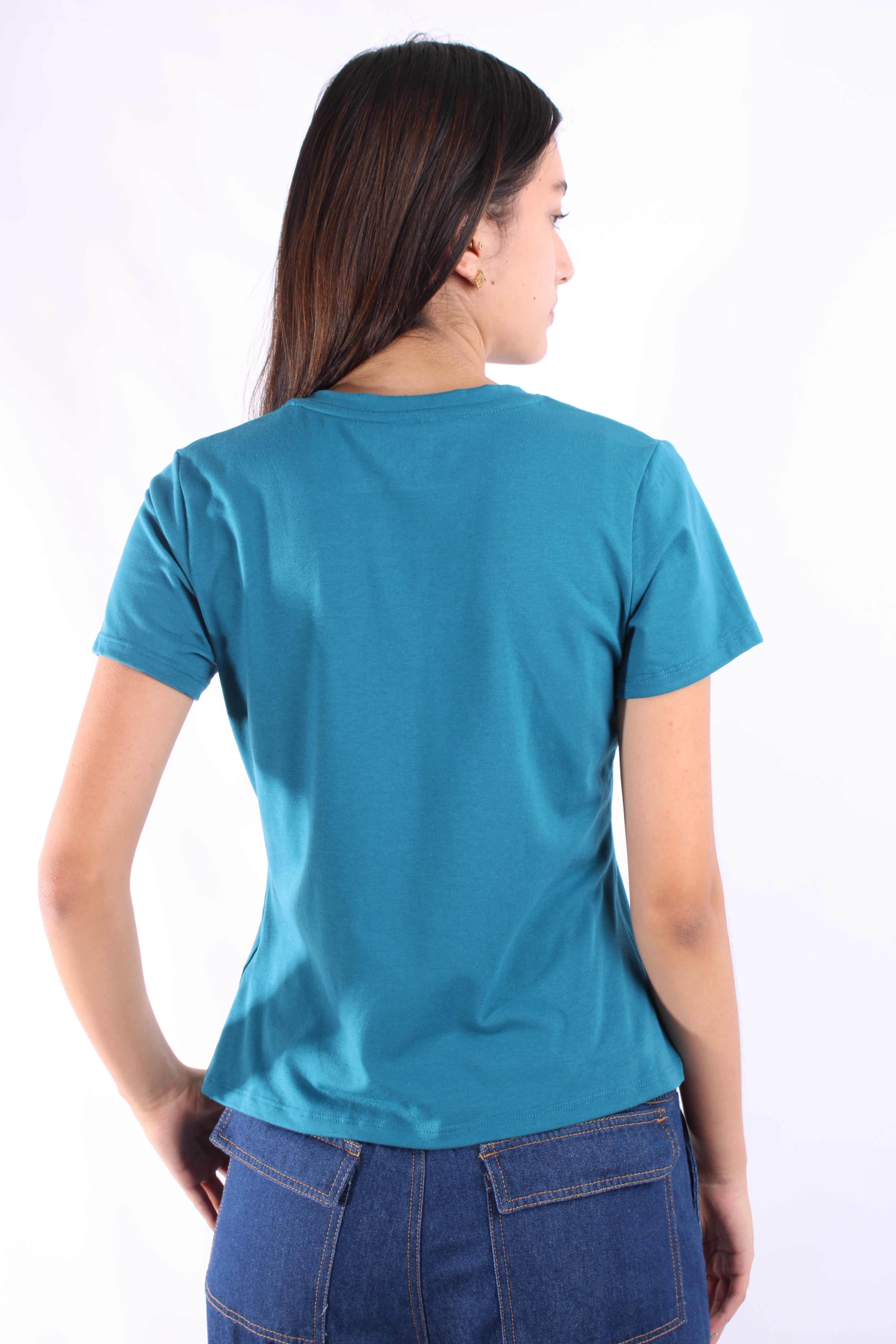 Camiseta Basica Azul Turquesa Para Mujer Aeropostale Girls Solid Ss Vintage Teal 4208