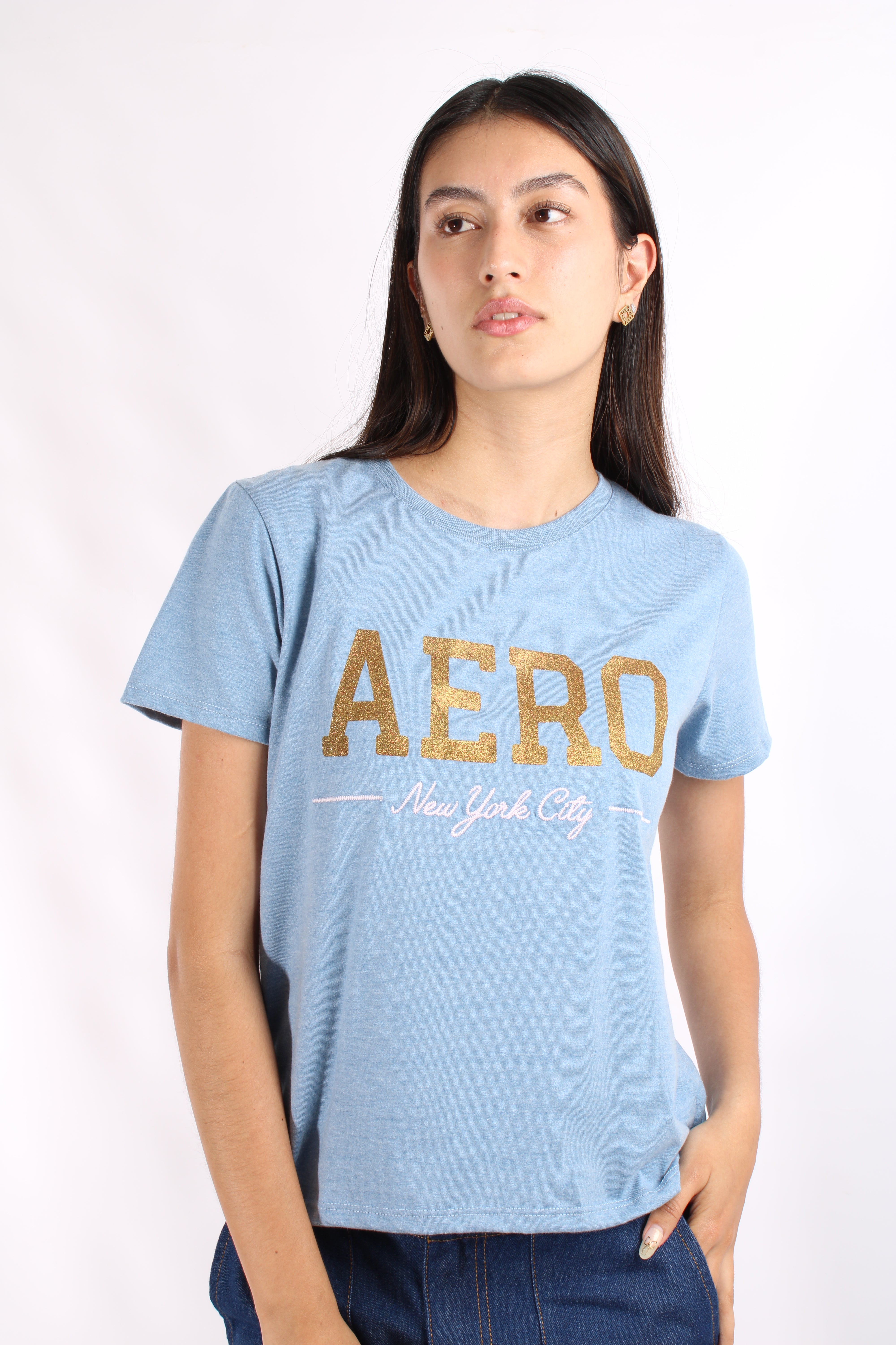 Camiseta Azul Para Mujer Aeropostale Graphic Level 2 Skyway 6856