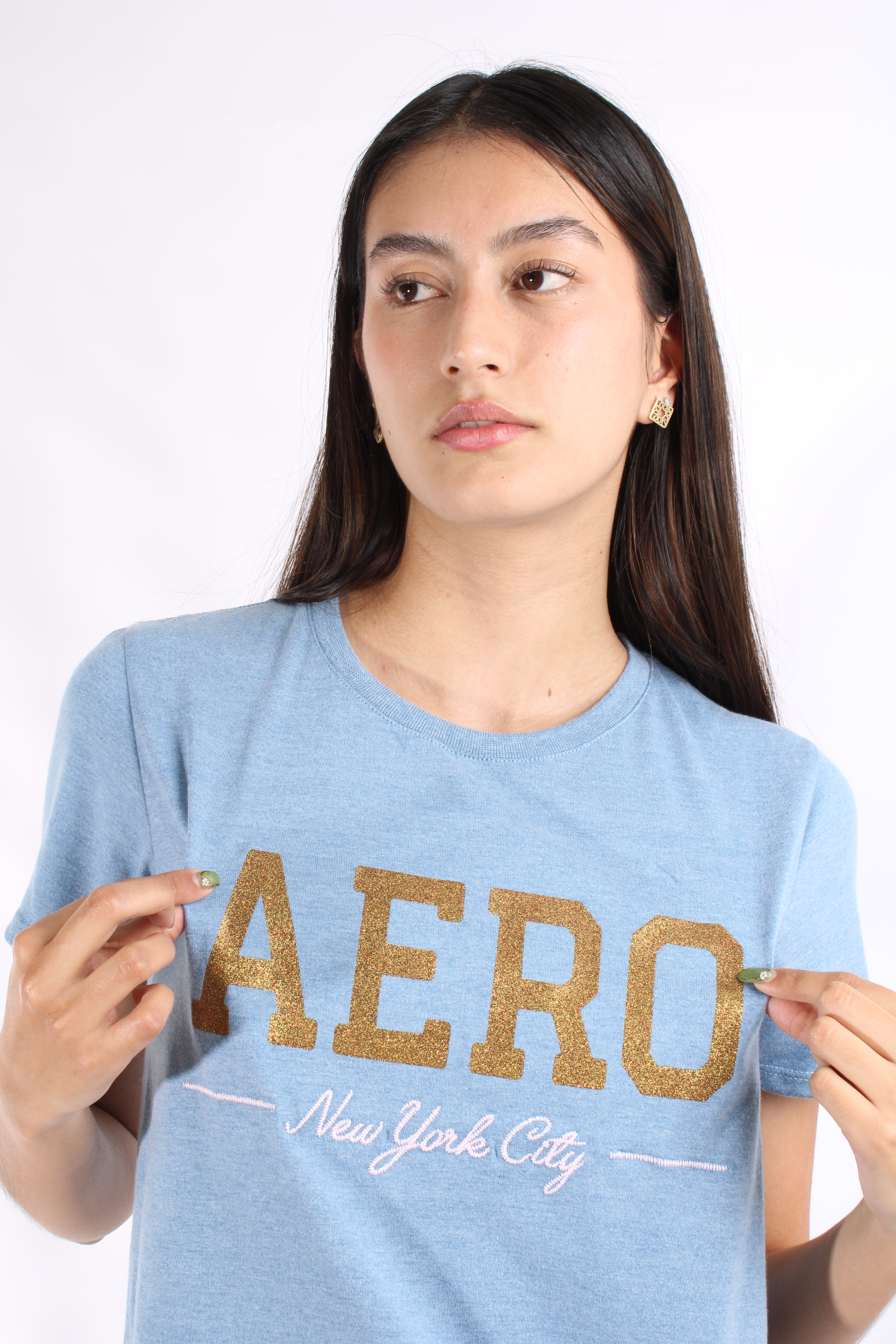 Camiseta Azul Para Mujer Aeropostale Graphic Level 2 Skyway 6856