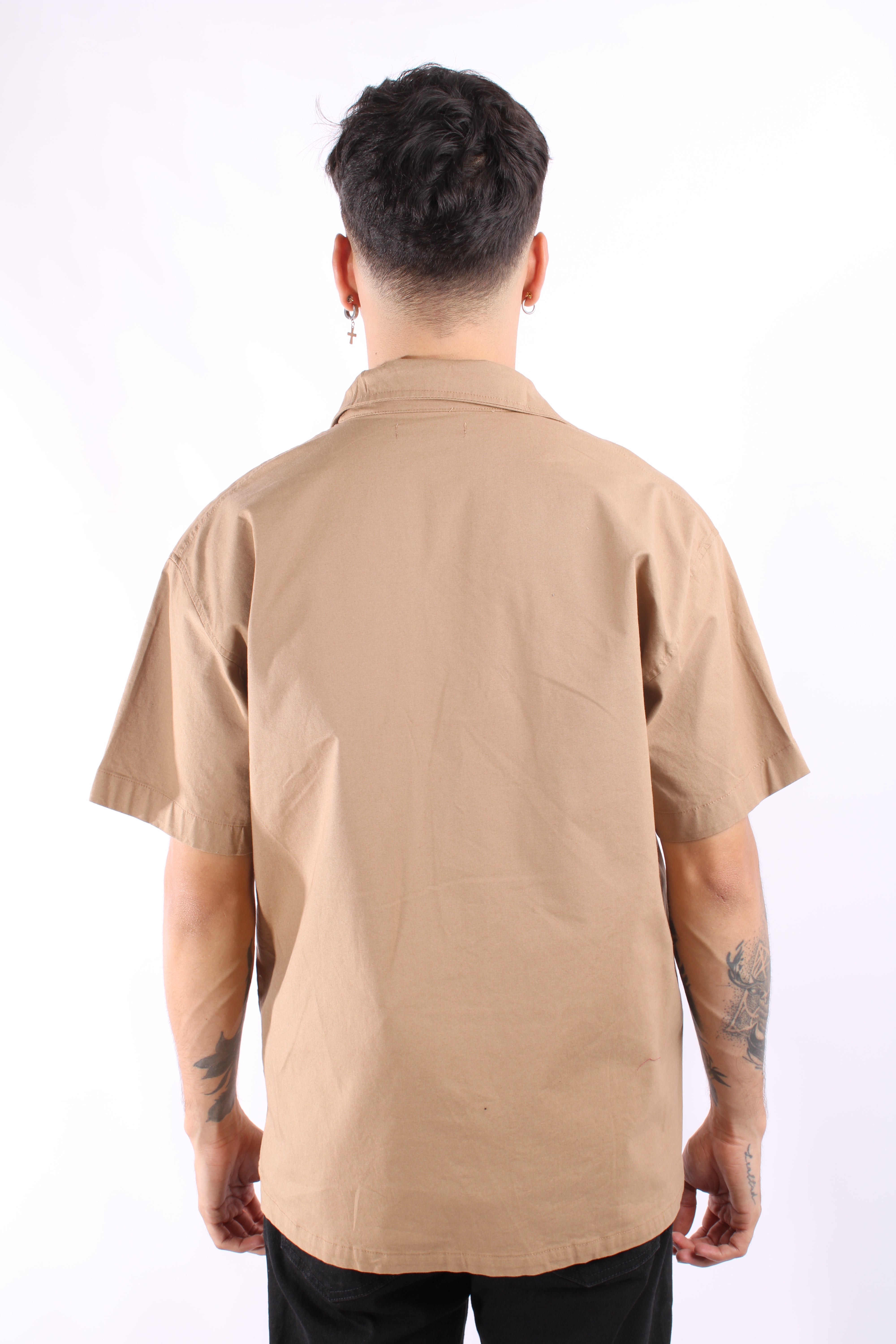 Camisa Café Claro Para Hombre Aeropostale Guys Ss Woven Shirts Amber Gold 8849