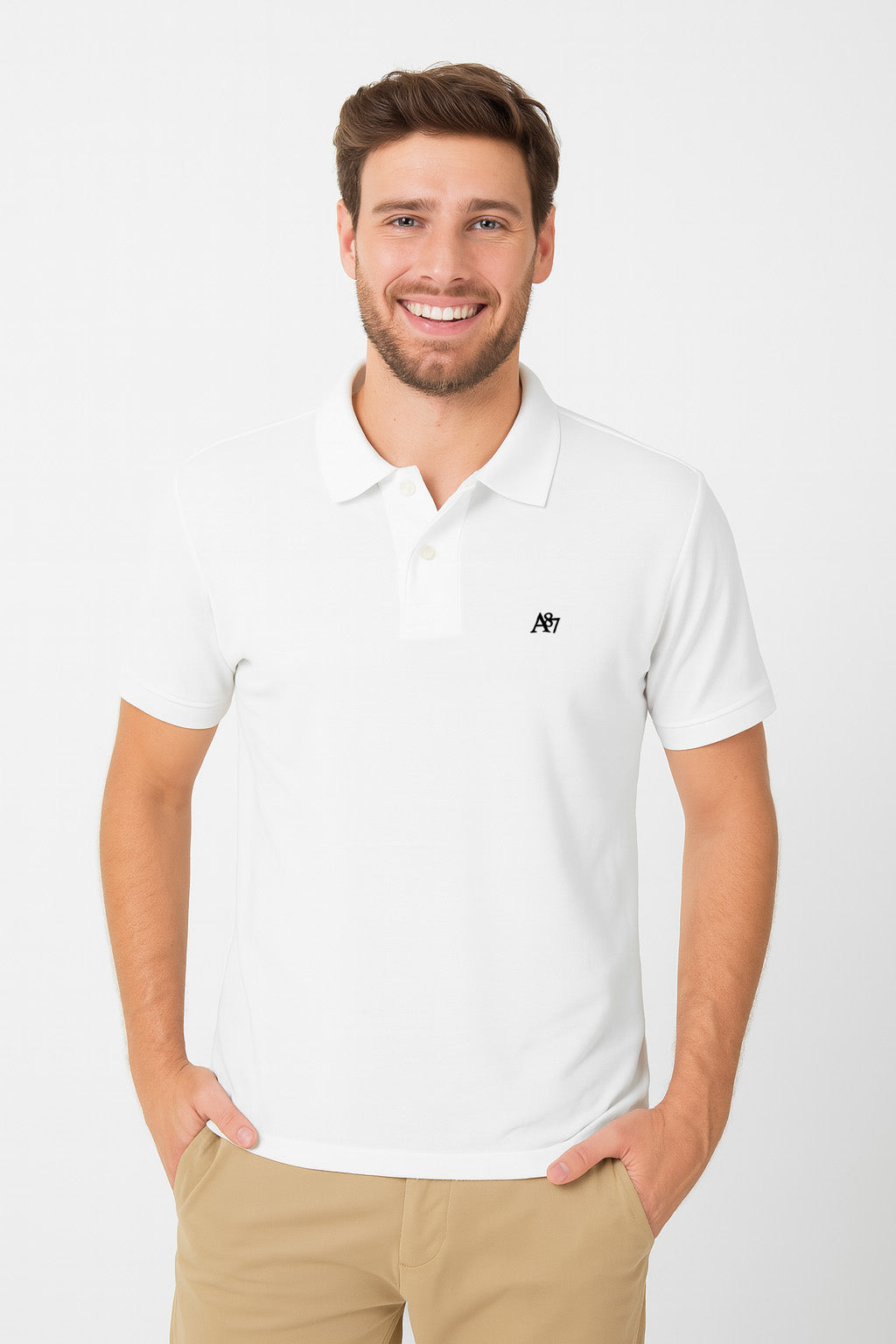 Polo Para Hombre Aero Guys Ss Solid Polo Birch 7907 Beige